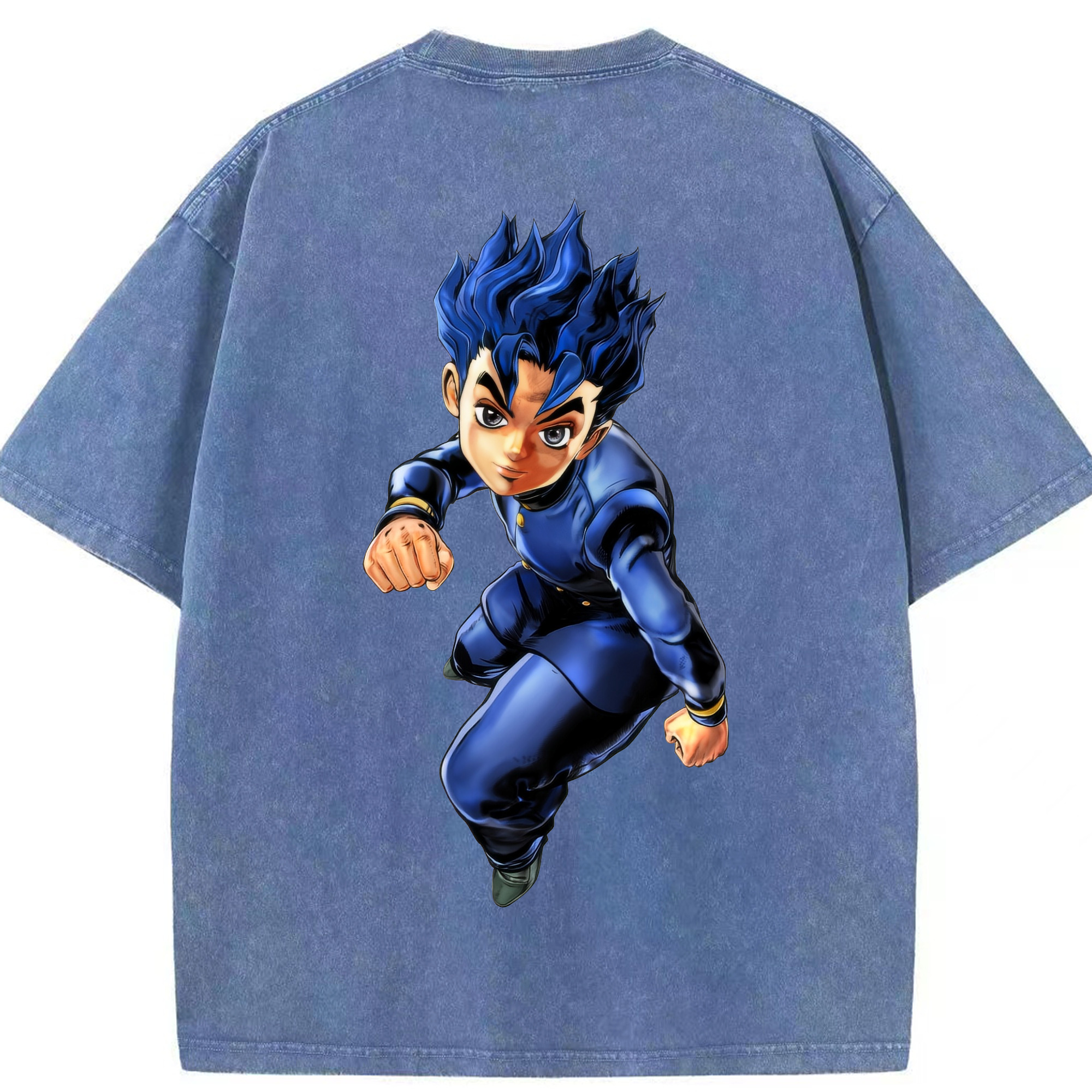 （画像用） ジョジョの奇妙な冒険 広瀨康一 JoJo's Bizarre Adventure Hirose Koichi 綿100% ヴィンテージ風 半袖Tシャツ（背面プリント）