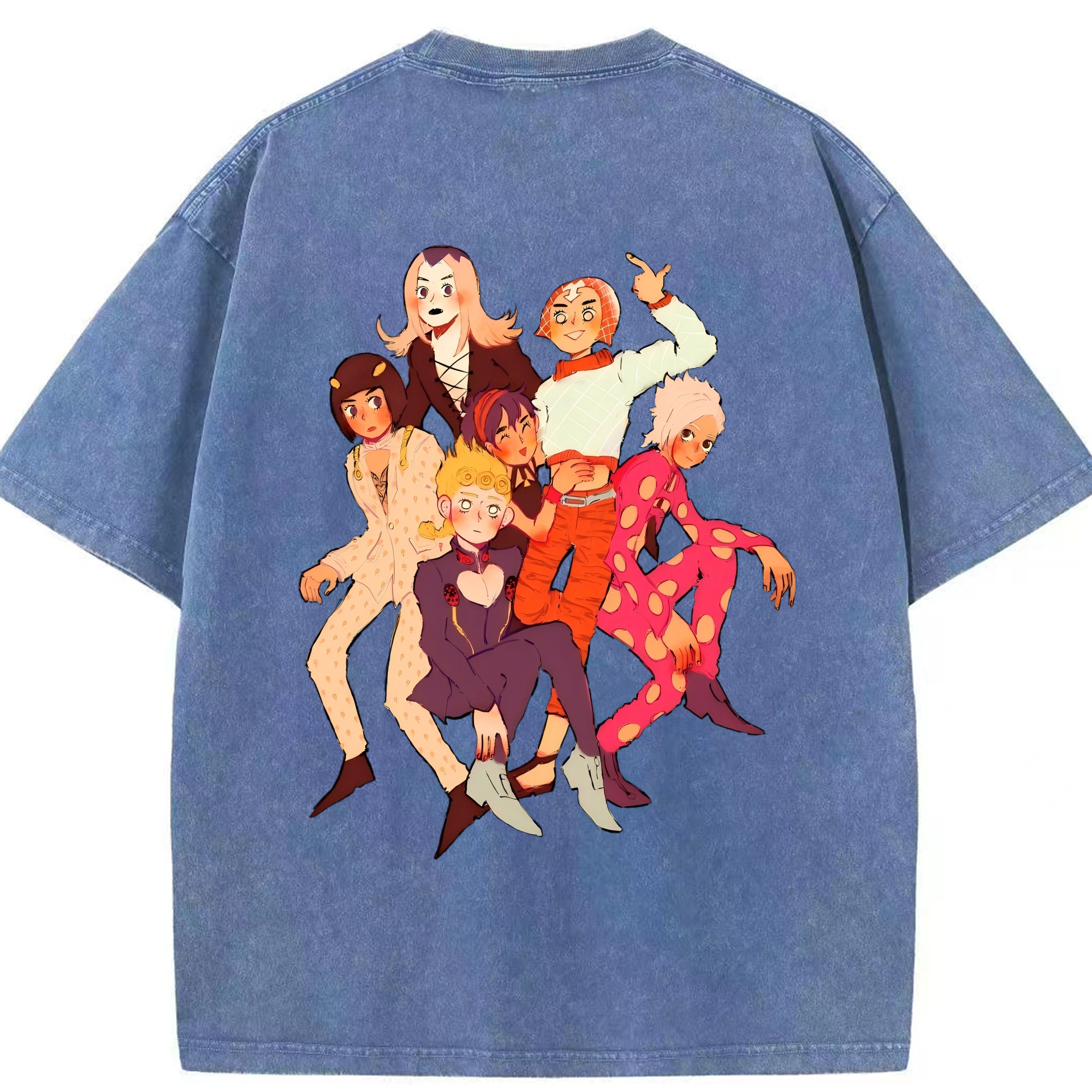 （画像用） ジョジョの奇妙な冒険 JoJo's Bizarre Adventure 綿100% ヴィンテージ風 半袖Tシャツ（背面プリント）