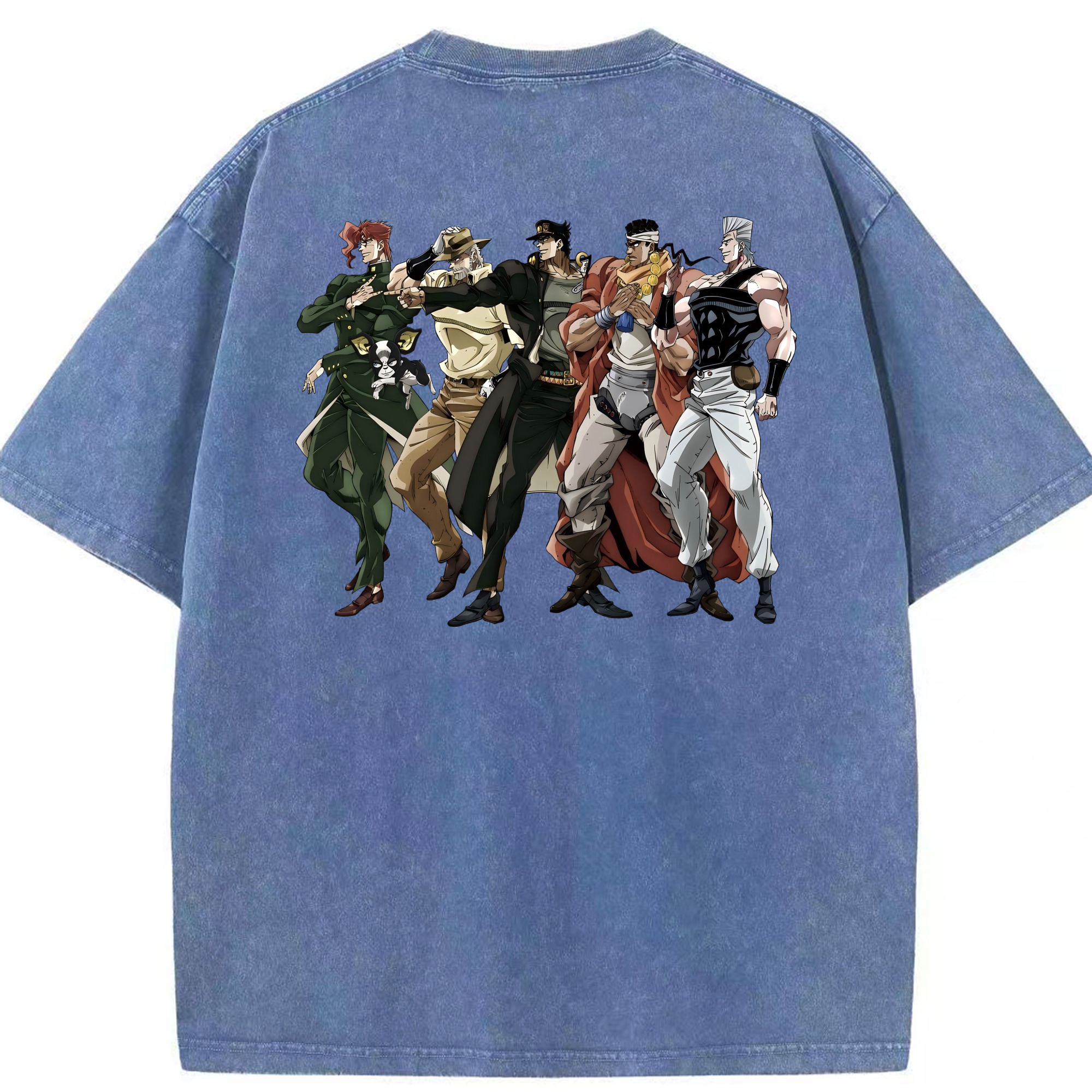 （画像用） ジョジョの奇妙な冒険 JoJo's Bizarre Adventure 綿100% ヴィンテージ風 半袖Tシャツ（背面プリント）