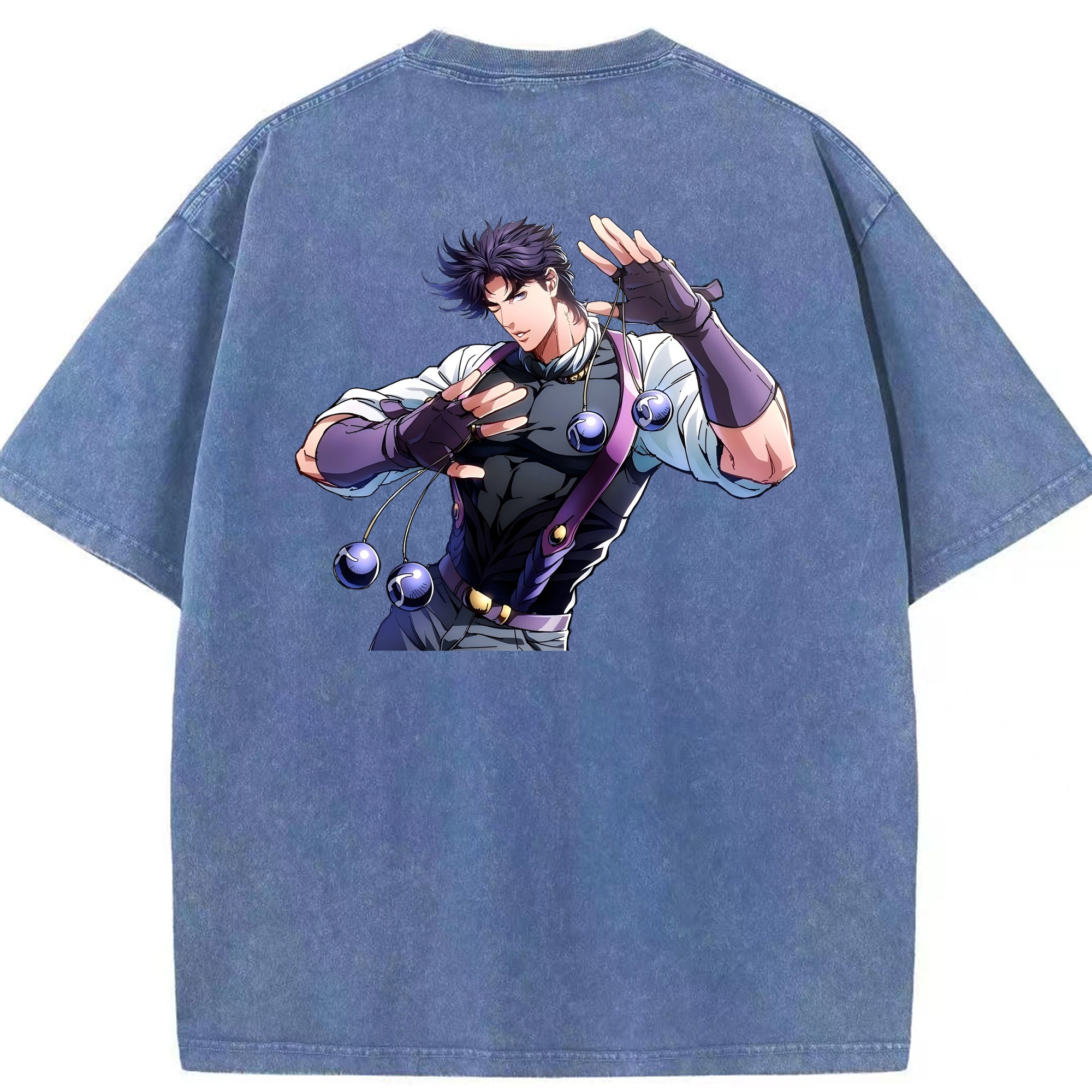 （画像用） ジョジョの奇妙な冒険 JoJo's Bizarre Adventure 綿100% ヴィンテージ風 半袖Tシャツ（背面プリント）