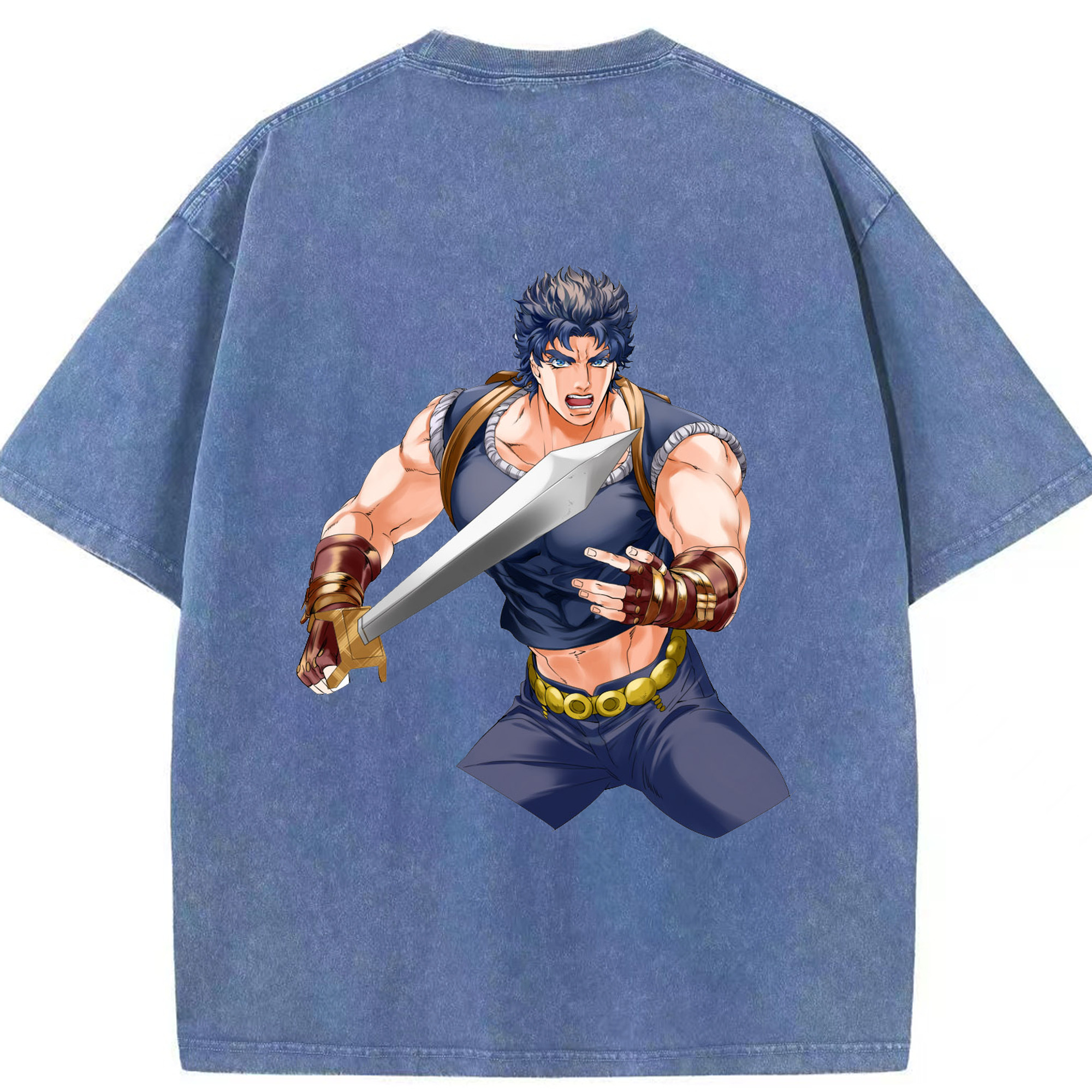 （画像用） ジョジョの奇妙な冒険 /ジョナサン?ジョースター JoJo's Bizarre Adventure Jonathan Joestar 綿100% ヴィンテージ風 半袖Tシャツ（背面プリント）