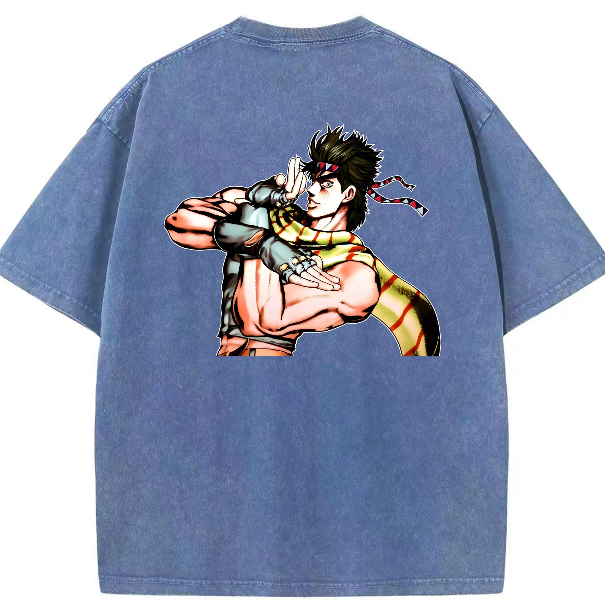 （画像用） ジョジョの奇妙な冒険 ジョセフ?ジョースター JoJo's Bizarre Adventure Joseph Joestar 綿100% ヴィンテージ風 半袖Tシャツ（背面プリント）