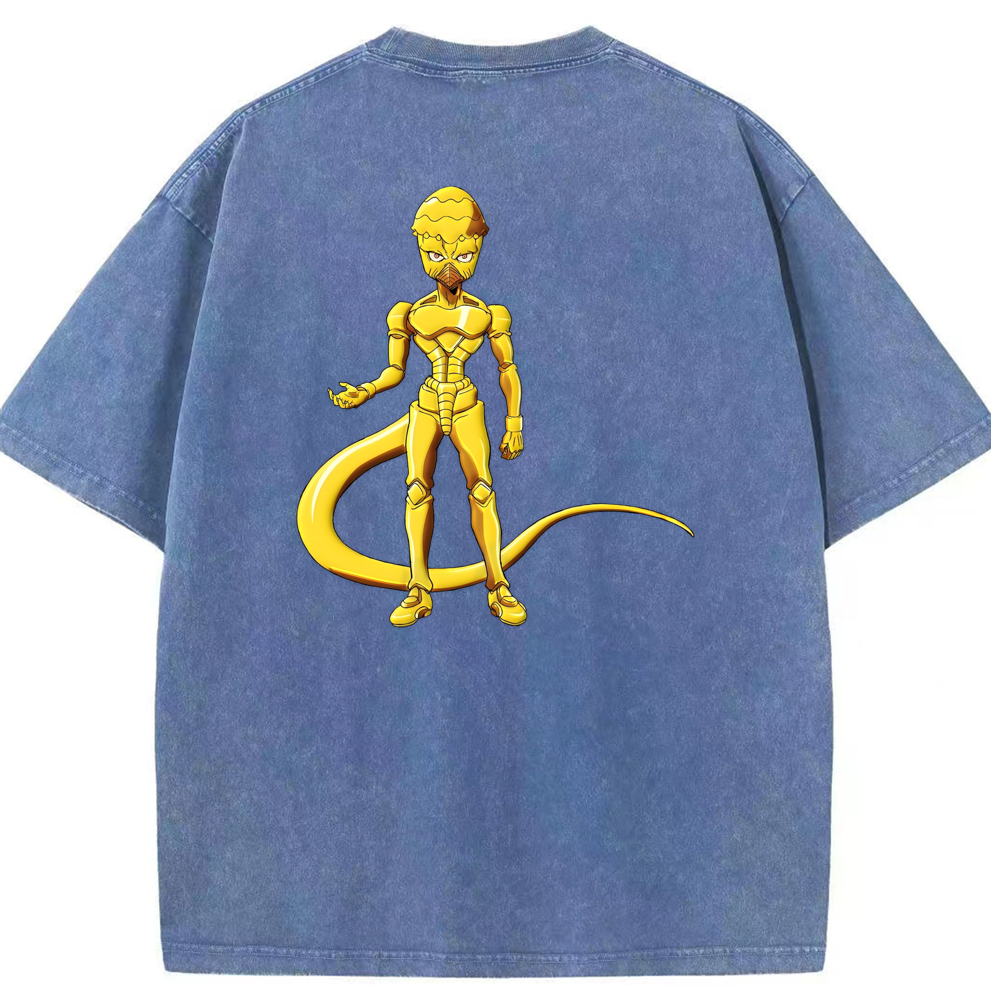 （画像用） ジョジョの奇妙な冒険 おといし あきら JoJo's Bizarre Adventure Akira Otoishi 綿100% ヴィンテージ風 半袖Tシャツ（背面プリント）