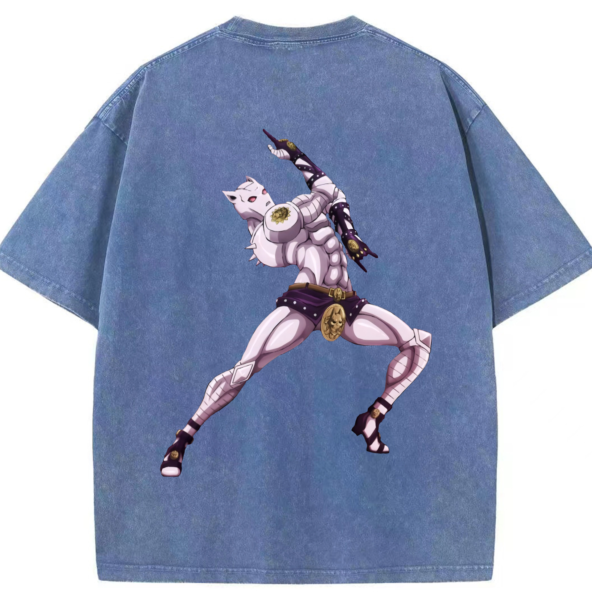 （画像用） ジョジョの奇妙な冒険 きら よしかげ JoJo's Bizarre Adventure Kira Yoshikage 綿100% ヴィンテージ風 半袖Tシャツ（背面プリント）