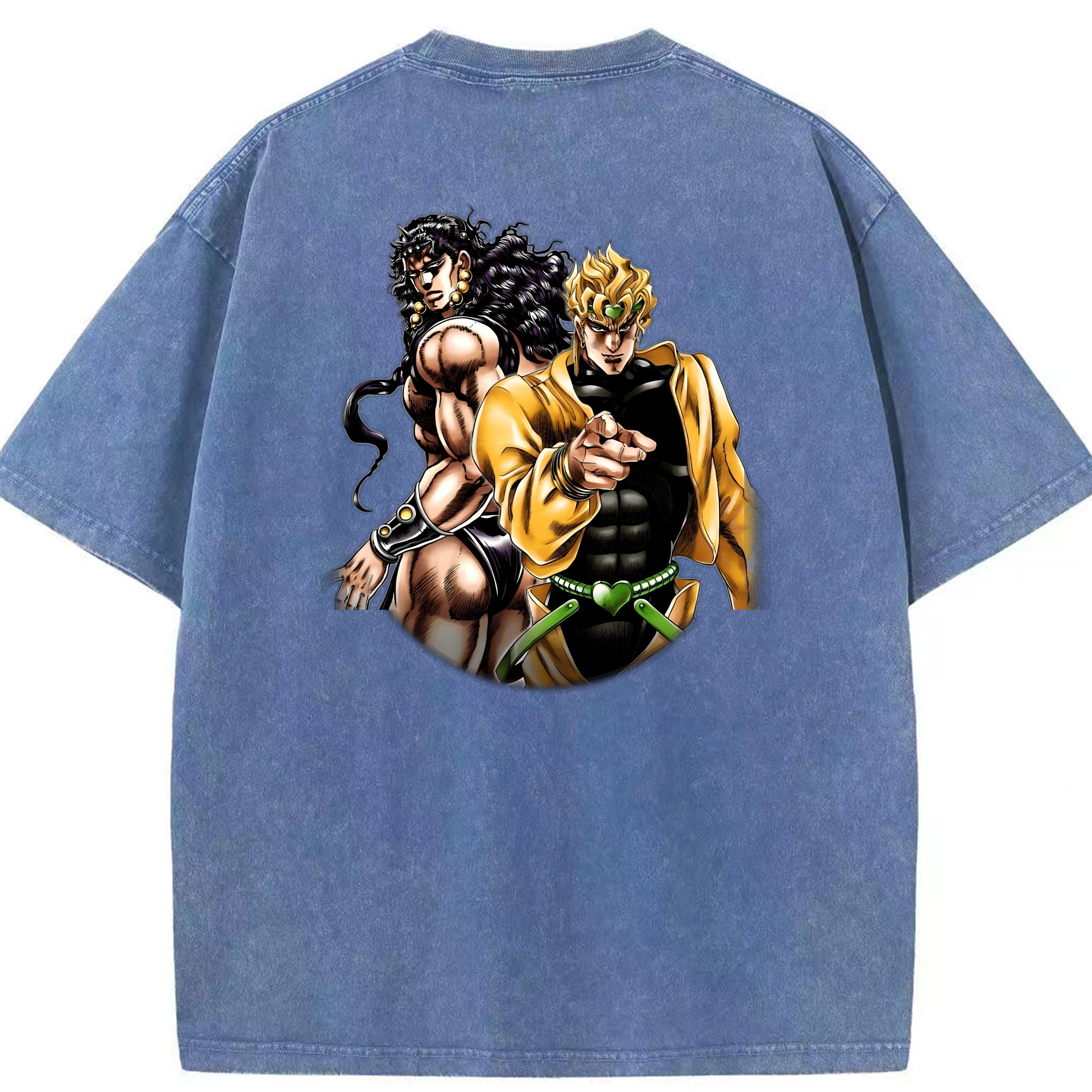 （画像用） ジョジョの奇妙な冒険 ディオ?ブランドー JoJo's Bizarre Adventure Dio Brando 綿100% ヴィンテージ風 半袖Tシャツ（背面プリント）