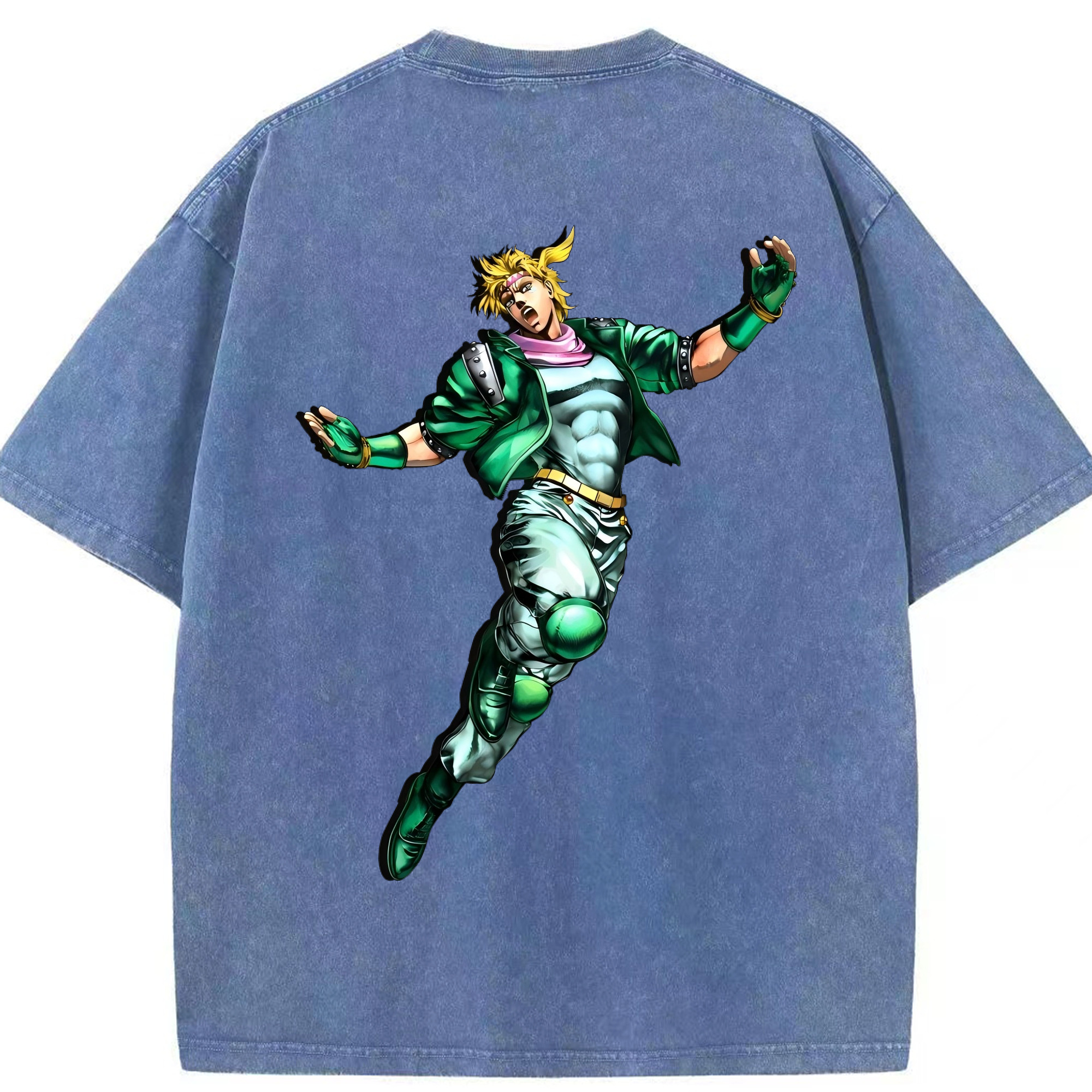 （画像用） ジョジョの奇妙な冒険 ディオ?ブランドー JoJo's Bizarre Adventure Dio Brando 綿100% ヴィンテージ風 半袖Tシャツ（背面プリント）