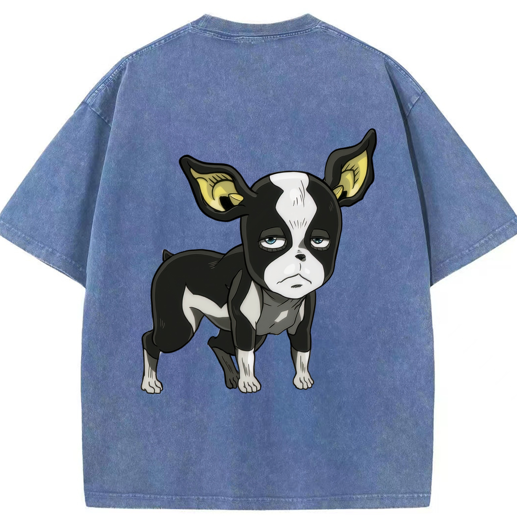 （画像用） ジョジョの奇妙な冒険 イギー JoJo's Bizarre Adventure Iggy 綿100% ヴィンテージ風 半袖Tシャツ（背面プリント）