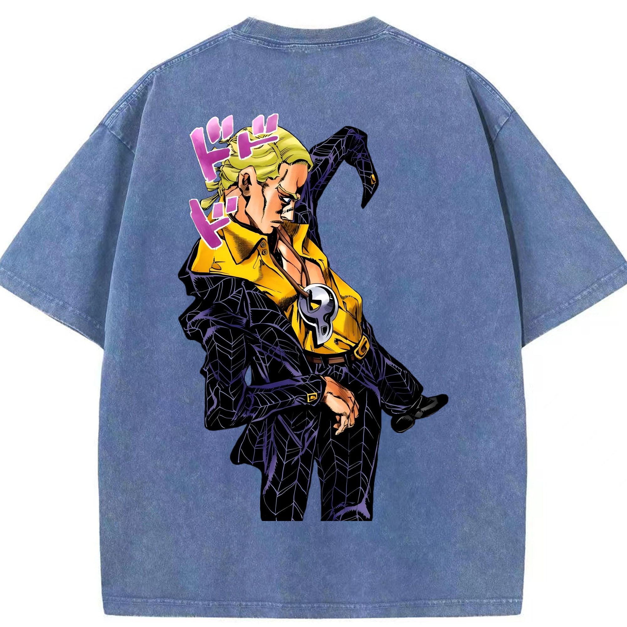 （画像用） ジョジョの奇妙な冒険 プロシュート JoJo's Bizarre Adventure Prosciutto 綿100% ヴィンテージ風 半袖Tシャツ（背面プリント）