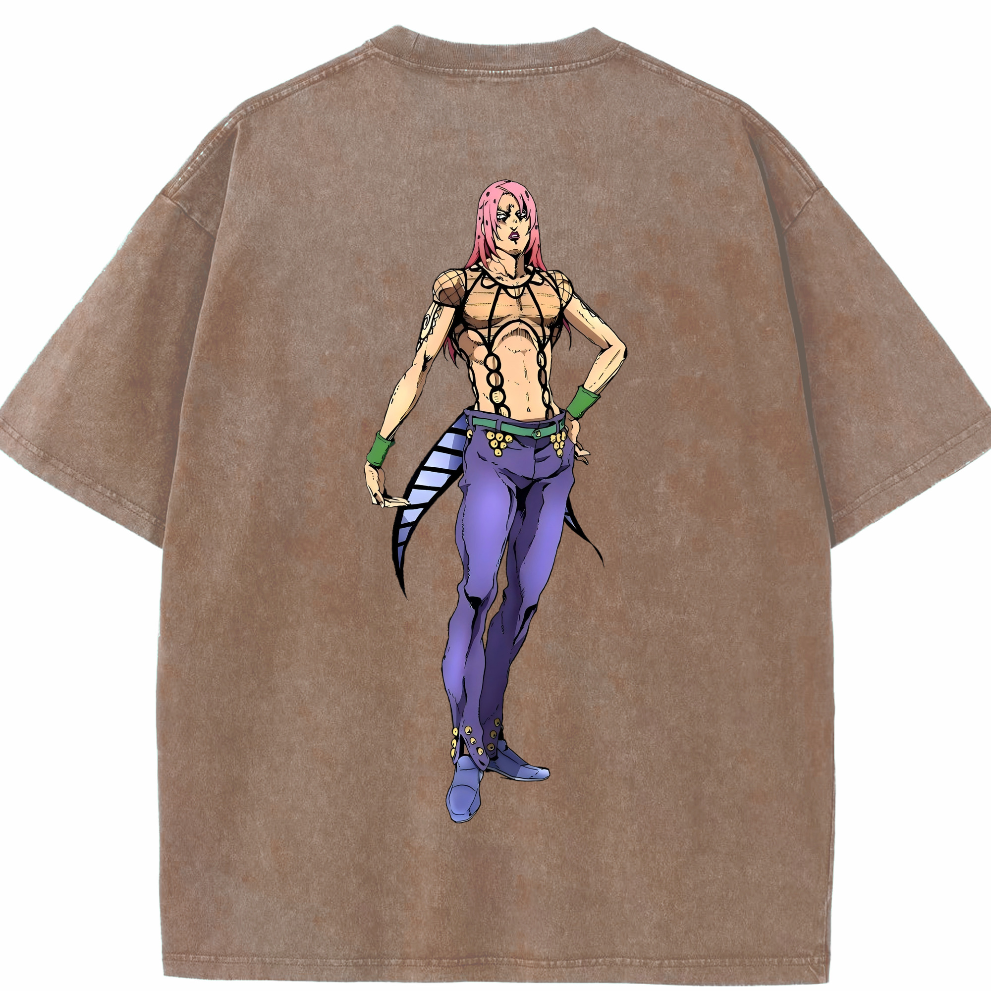 （画像用） ジョジョの奇妙な冒険 ビネガー?ドッピオ JoJo's Bizarre Adventure Vinegar Doppio 綿100% ヴィンテージ風 半袖Tシャツ（背面プリント）