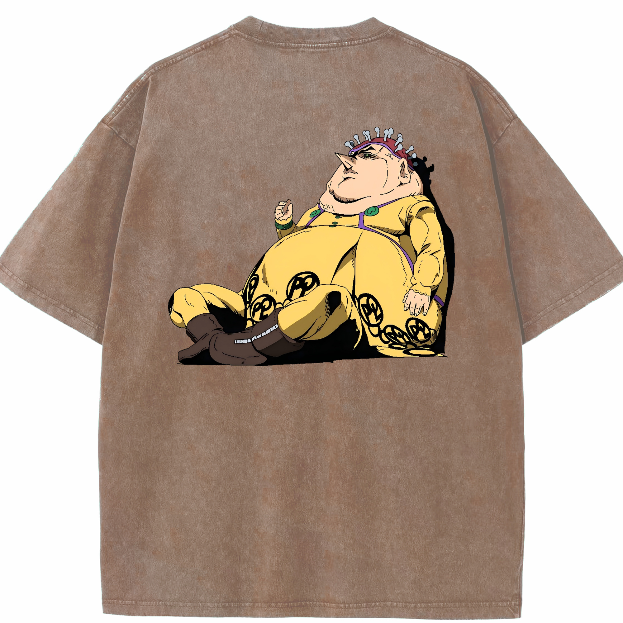 （画像用） ジョジョの奇妙な冒険 ポルポ JoJo's Bizarre Adventure Polpo 綿100% ヴィンテージ風 半袖Tシャツ（背面プリント）