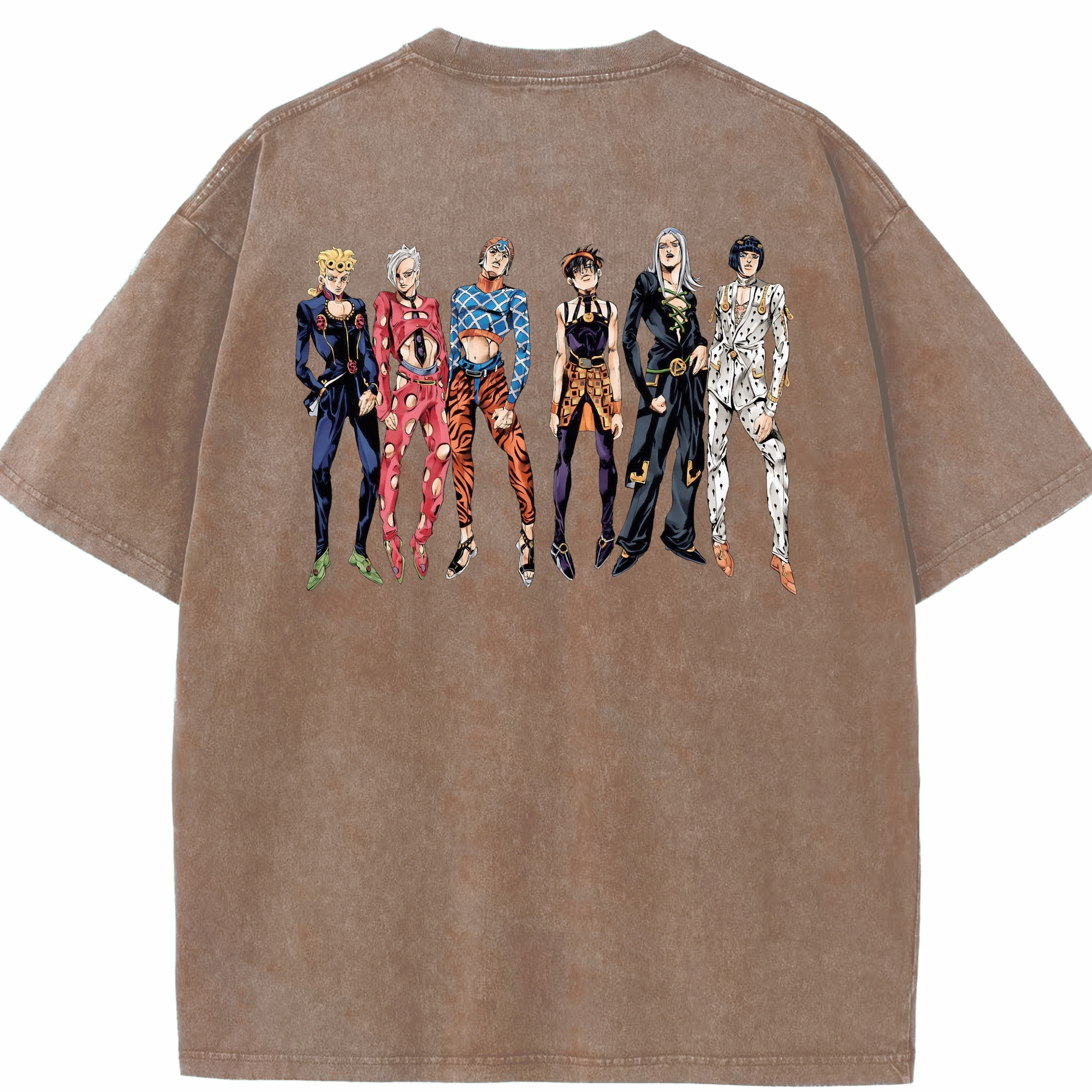 （画像用） ジョジョの奇妙な冒険 JoJo's Bizarre Adventure 綿100% ヴィンテージ風 半袖Tシャツ（背面プリント）