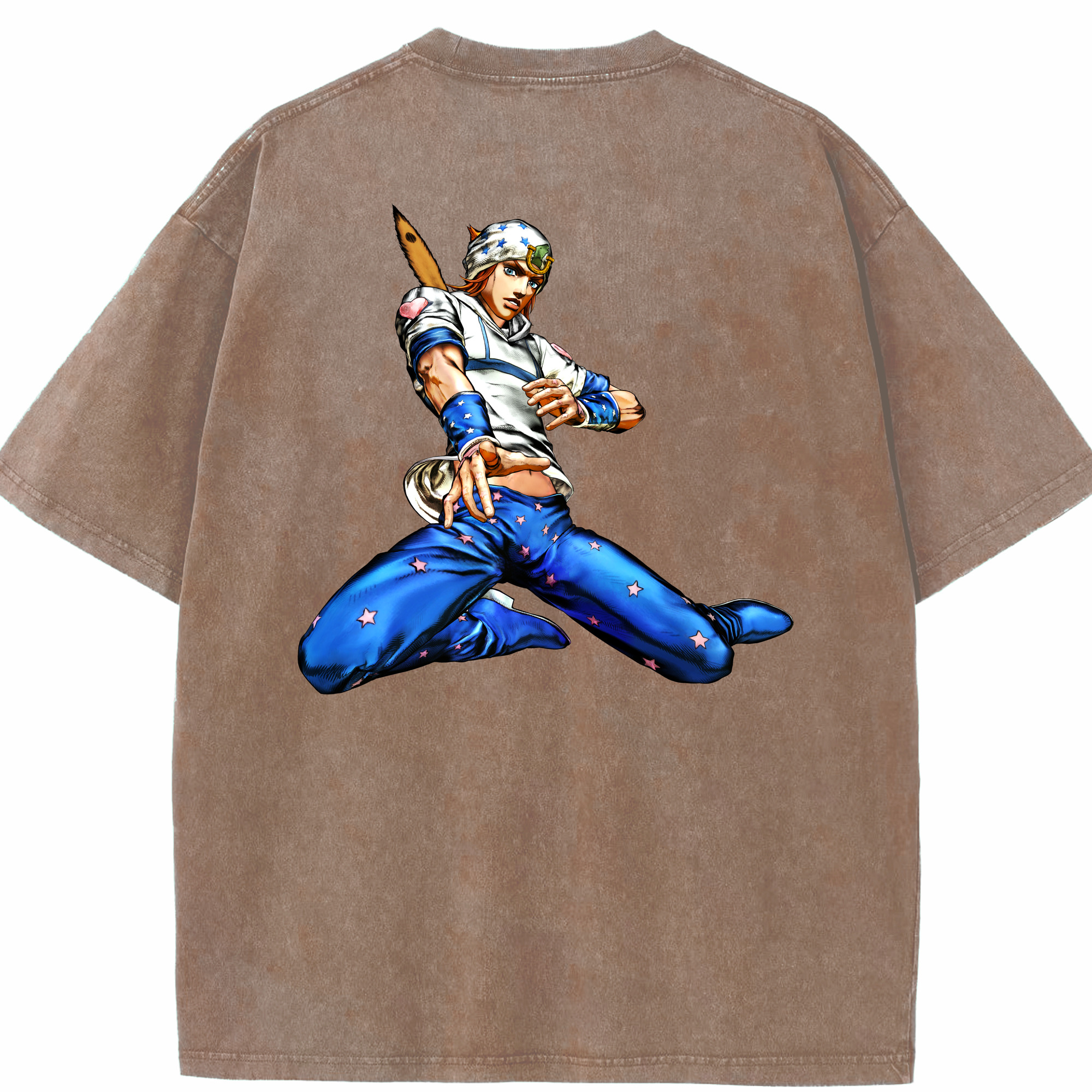 （画像用） ジョジョの奇妙な冒険 ジョナサン?ジョースター JoJo's Bizarre Adventure Jonathan Joestar 綿100% ヴィンテージ風 半袖Tシャツ（背面プリント）