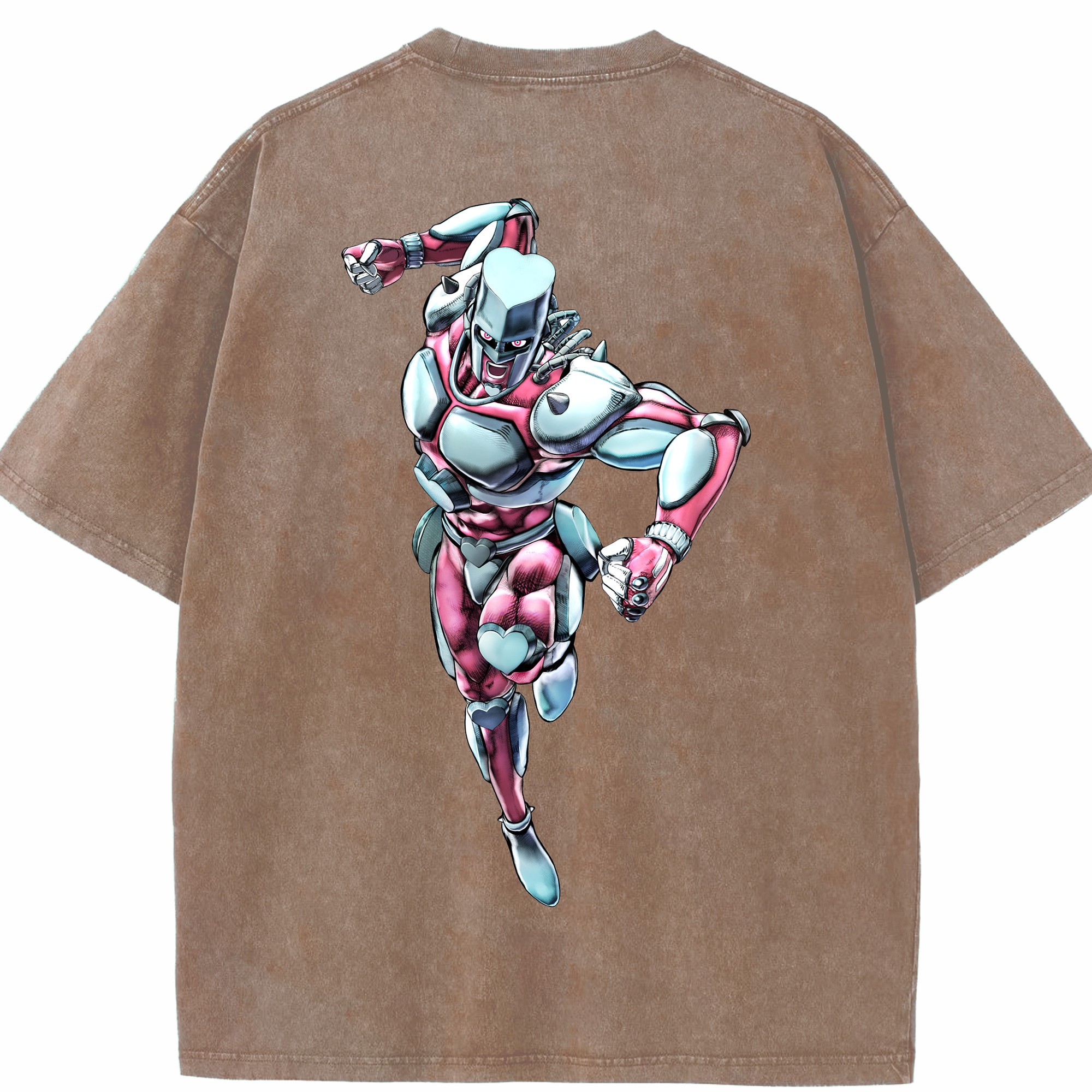 （画像用） ジョジョの奇妙な冒険 ひがしかた じょうすけ JoJo's Bizarre Adventure Higashikata Josuke 綿100% ヴィンテージ風 半袖Tシャツ（背面プリント）