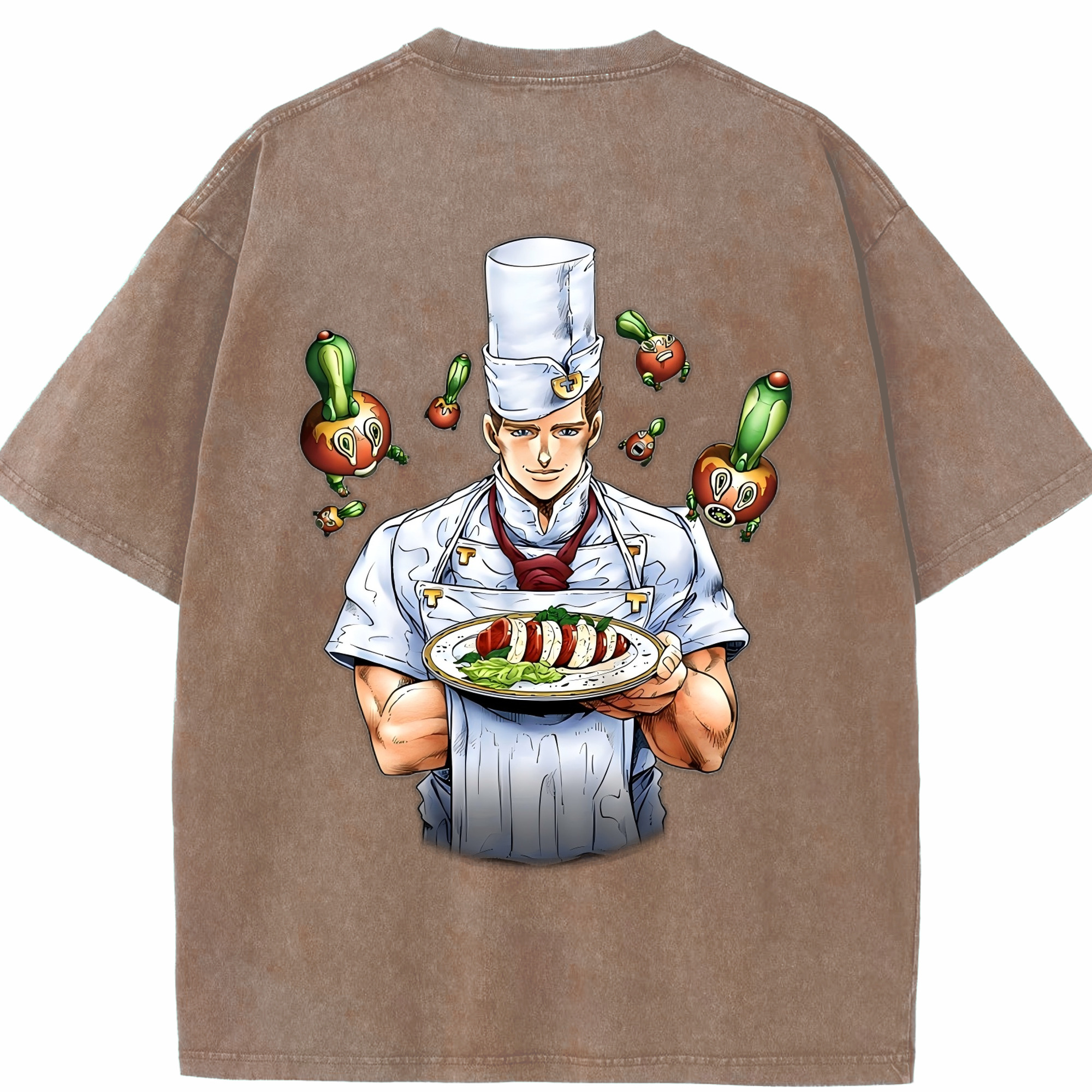 （画像用） ジョジョの奇妙な冒険 Tonio Trussardi JoJo's Bizarre Adventure トニオ?トラッサルディ 綿100% ヴィンテージ風 半袖Tシャツ（背面プリント）