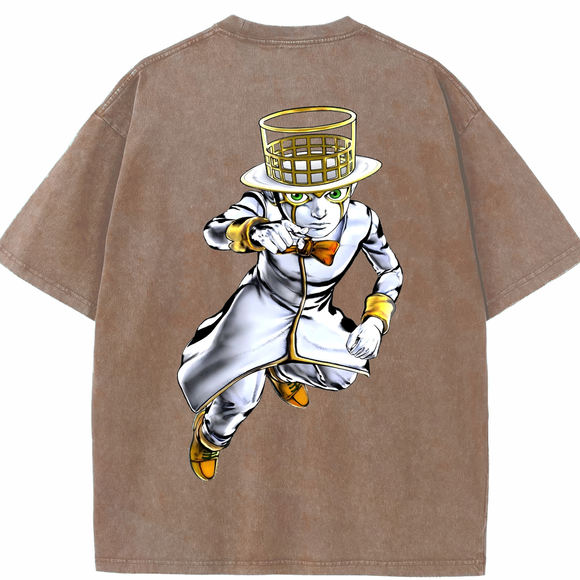 （画像用） ジョジョの奇妙な冒険 岸辺 露伴（きしべ ろはん） JoJo's Bizarre Adventure Rohan Kishibe 綿100% ヴィンテージ風 半袖Tシャツ（背面プリント）