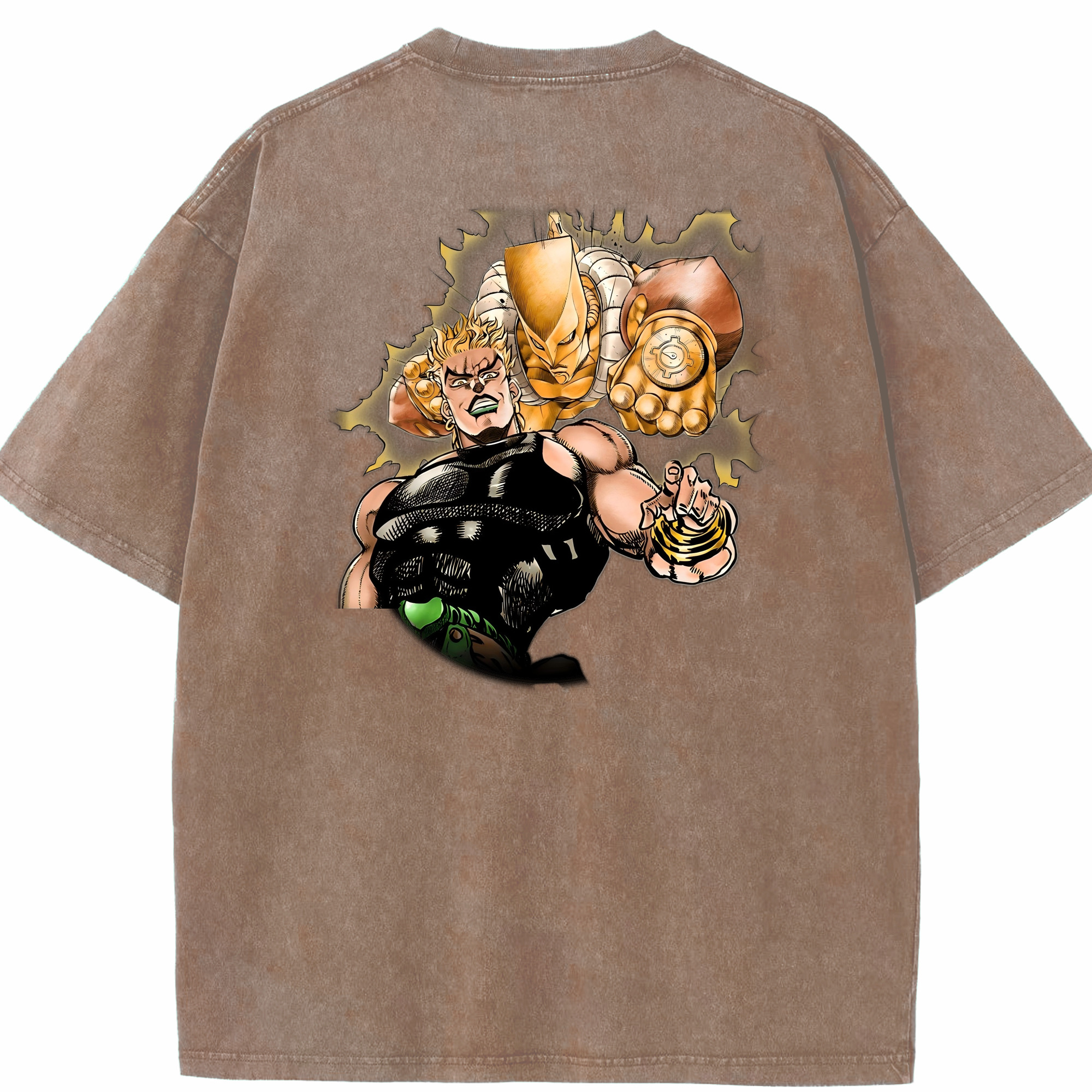 （画像用） ジョジョの奇妙な冒険 ディオ?ブランドー JoJo's Bizarre Adventure Dio Brando 綿100% ヴィンテージ風 半袖Tシャツ（背面プリント）