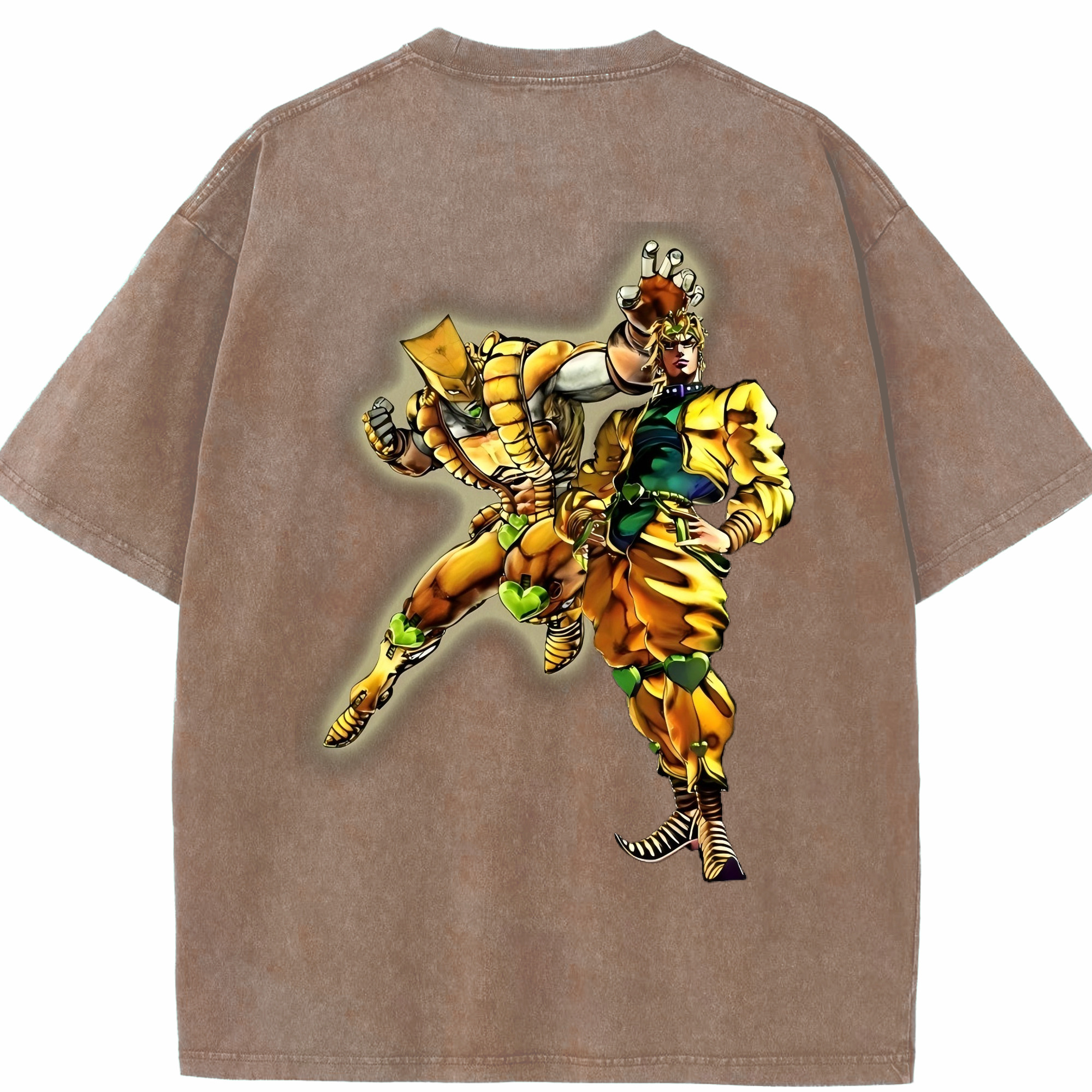 （画像用） ジョジョの奇妙な冒険 ディオ?ブランドー JoJo's Bizarre Adventure Dio Brando 綿100% ヴィンテージ風 半袖Tシャツ（背面プリント）