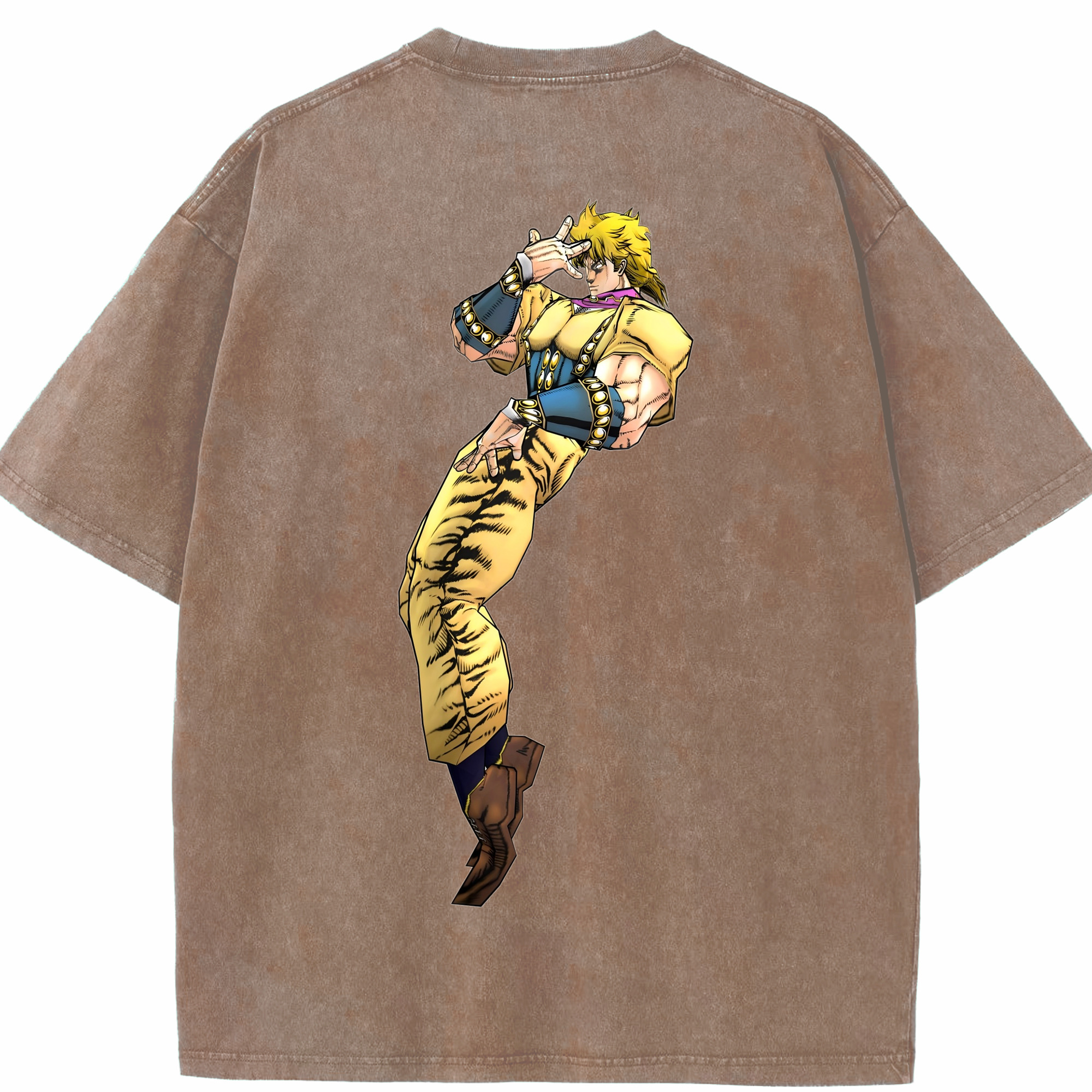 （画像用） ジョジョの奇妙な冒険 ディオ?ブランドー JoJo's Bizarre Adventure Dio Brando 綿100% ヴィンテージ風 半袖Tシャツ（背面プリント）