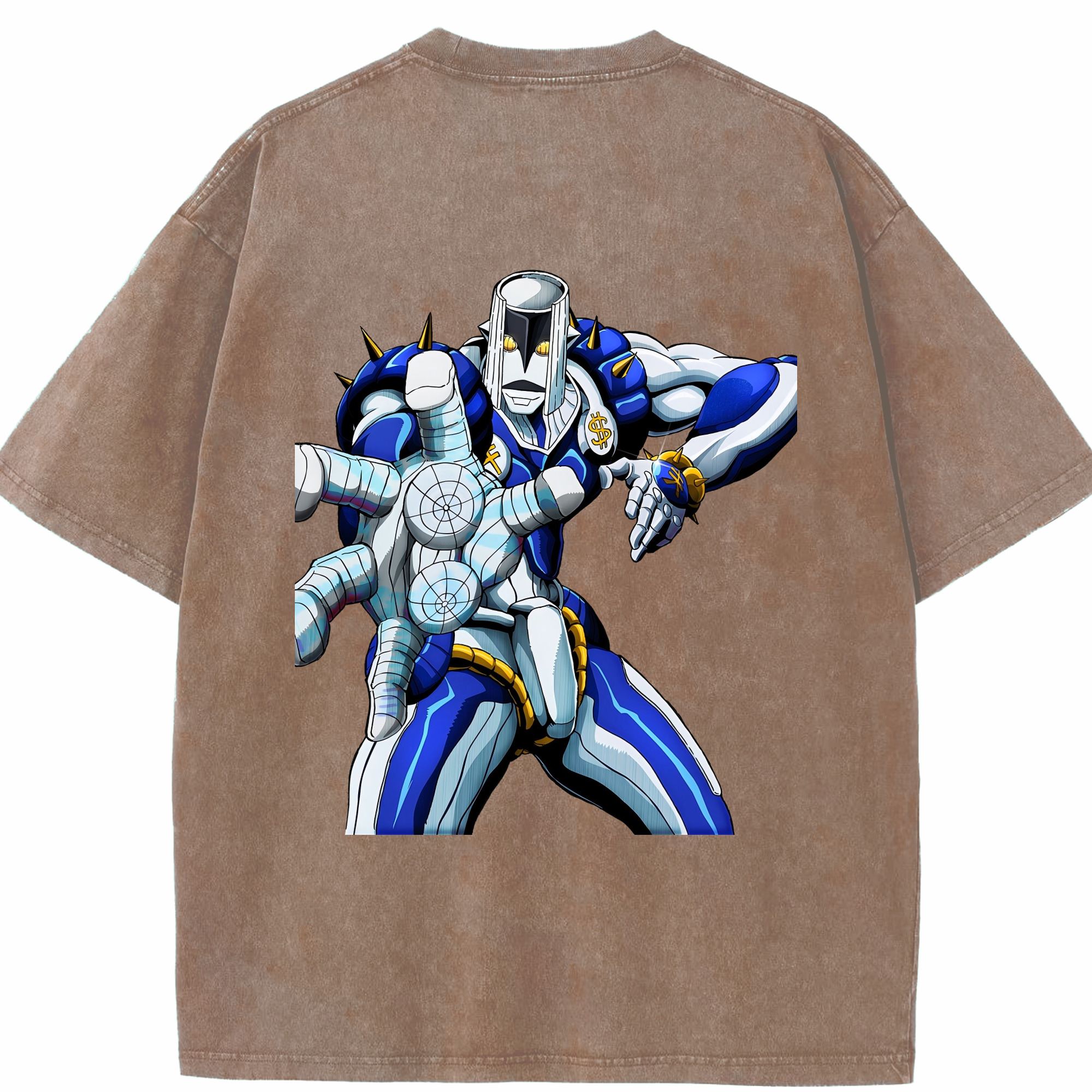 （画像用） ジョジョの奇妙な冒険 虹村億泰 にじむら おくやす JoJo's Bizarre Adventure Nijimura Okuyasu 綿100% ヴィンテージ風 半袖Tシャツ（背面プリント）