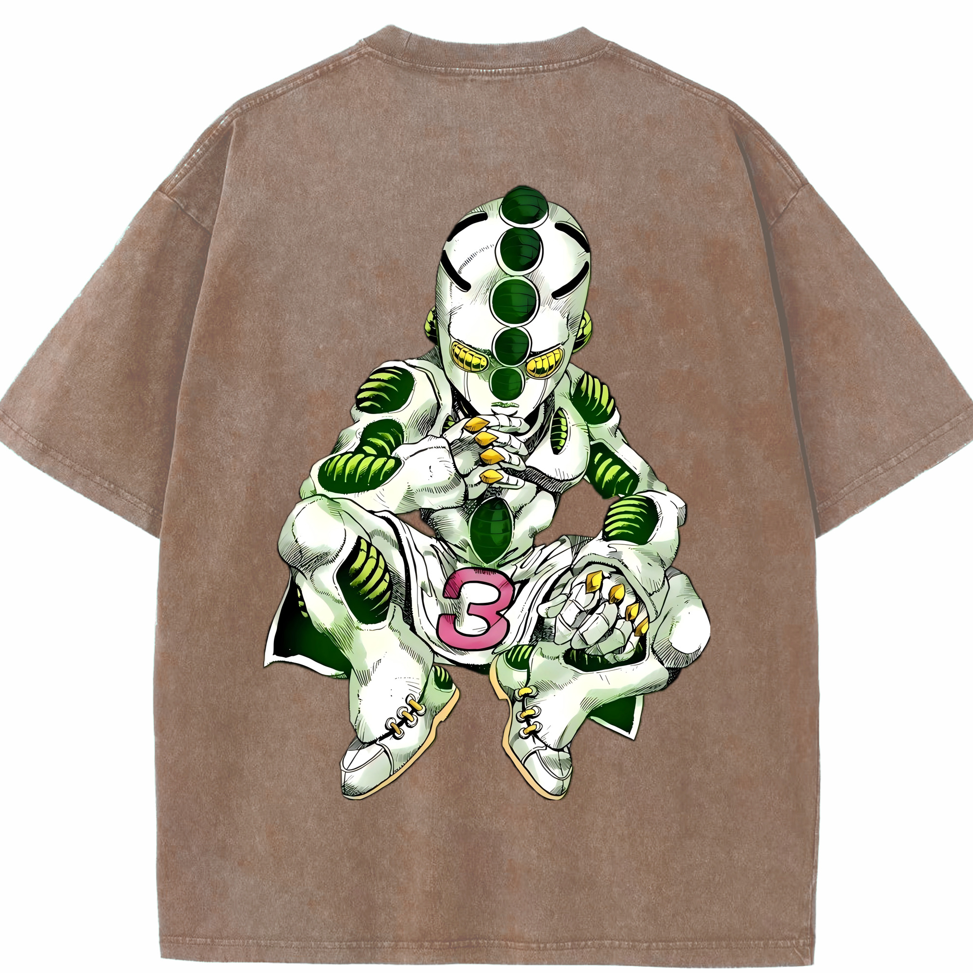 （画像用） ジョジョの奇妙な冒険 広瀨康一 JoJo's Bizarre Adventure Hirose Koichi 綿100% ヴィンテージ風 半袖Tシャツ（背面プリント）