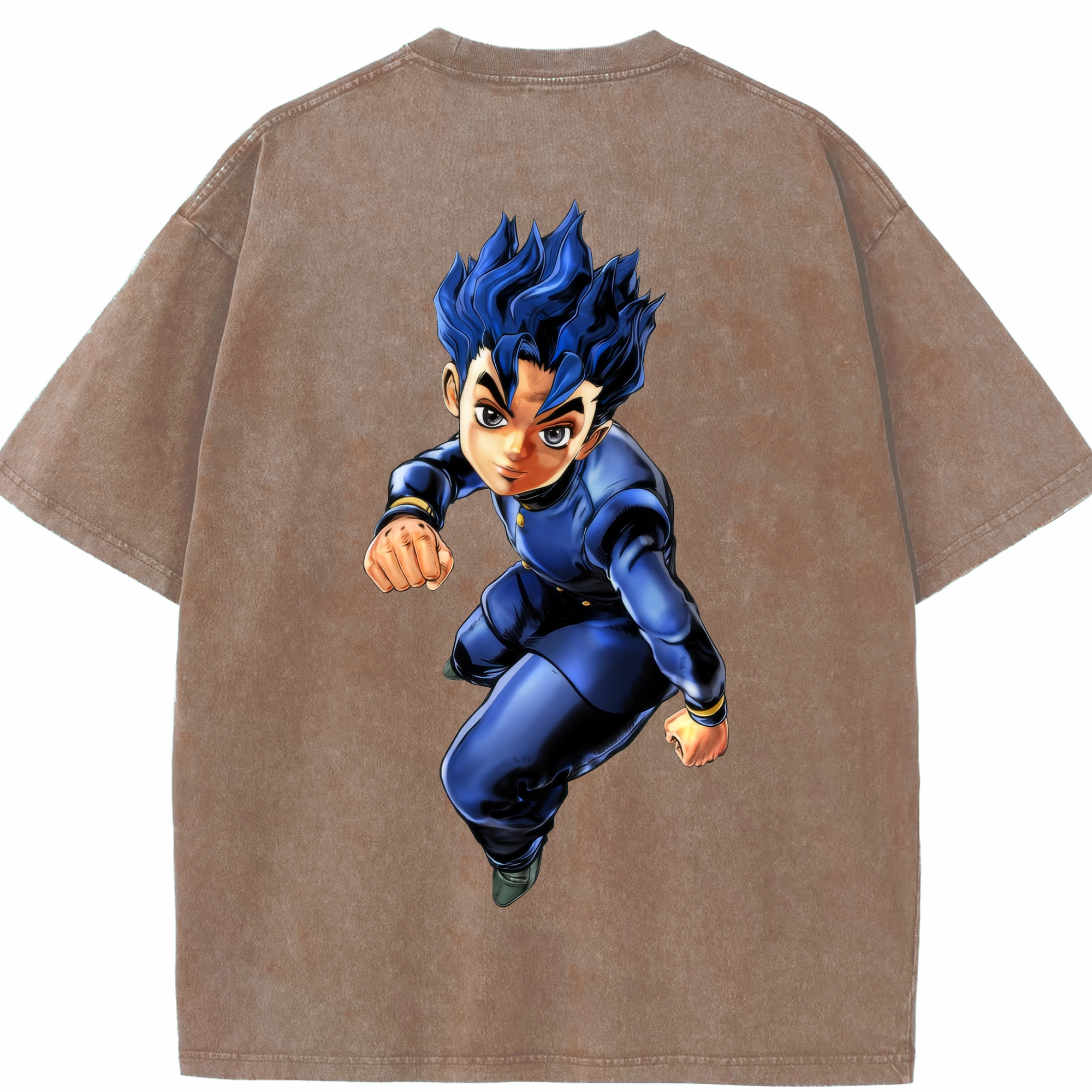 （画像用） ジョジョの奇妙な冒険 広瀨康一 JoJo's Bizarre Adventure Hirose Koichi 綿100% ヴィンテージ風 半袖Tシャツ（背面プリント）