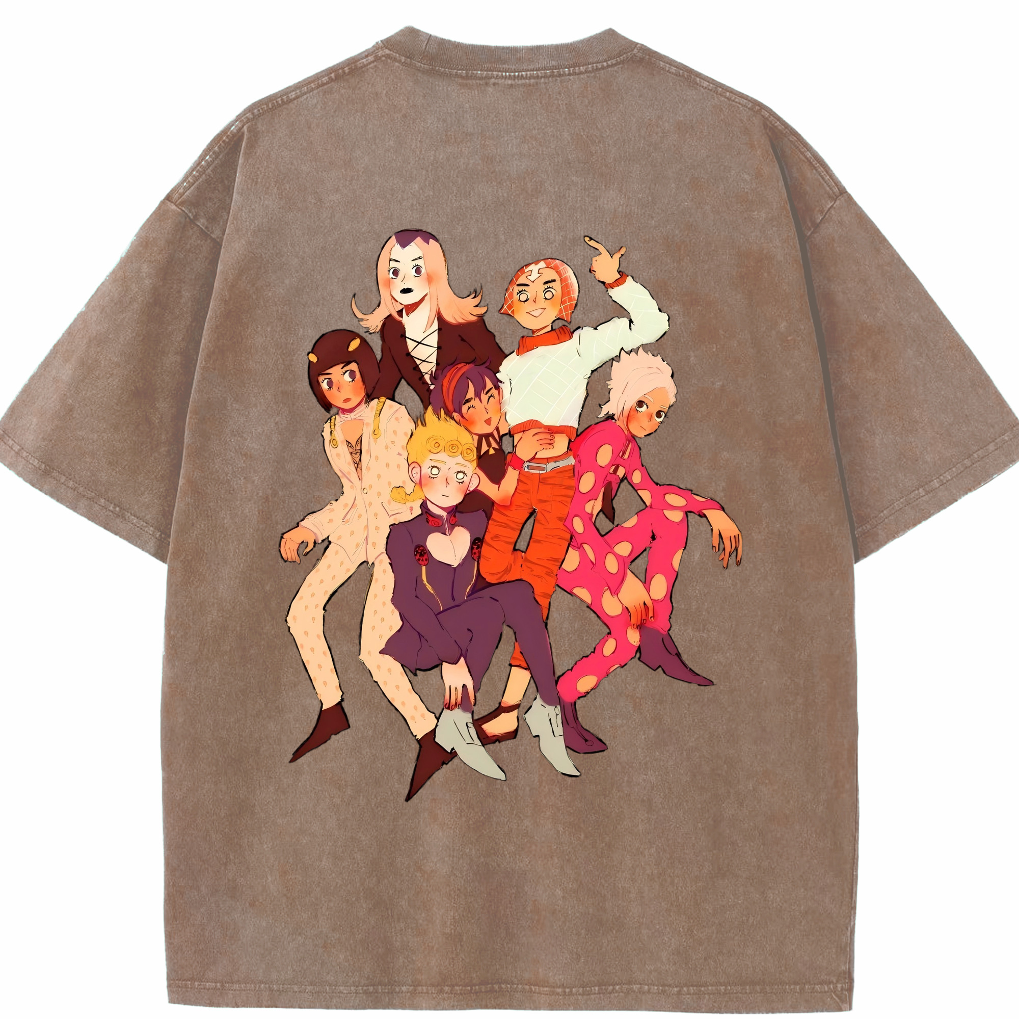 （画像用） ジョジョの奇妙な冒険 JoJo's Bizarre Adventure 綿100% ヴィンテージ風 半袖Tシャツ（背面プリント）