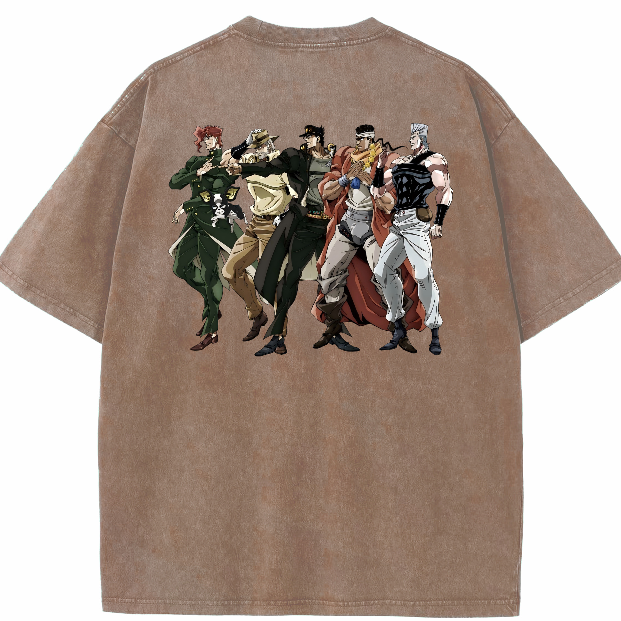 （画像用） ジョジョの奇妙な冒険 JoJo's Bizarre Adventure 綿100% ヴィンテージ風 半袖Tシャツ（背面プリント）
