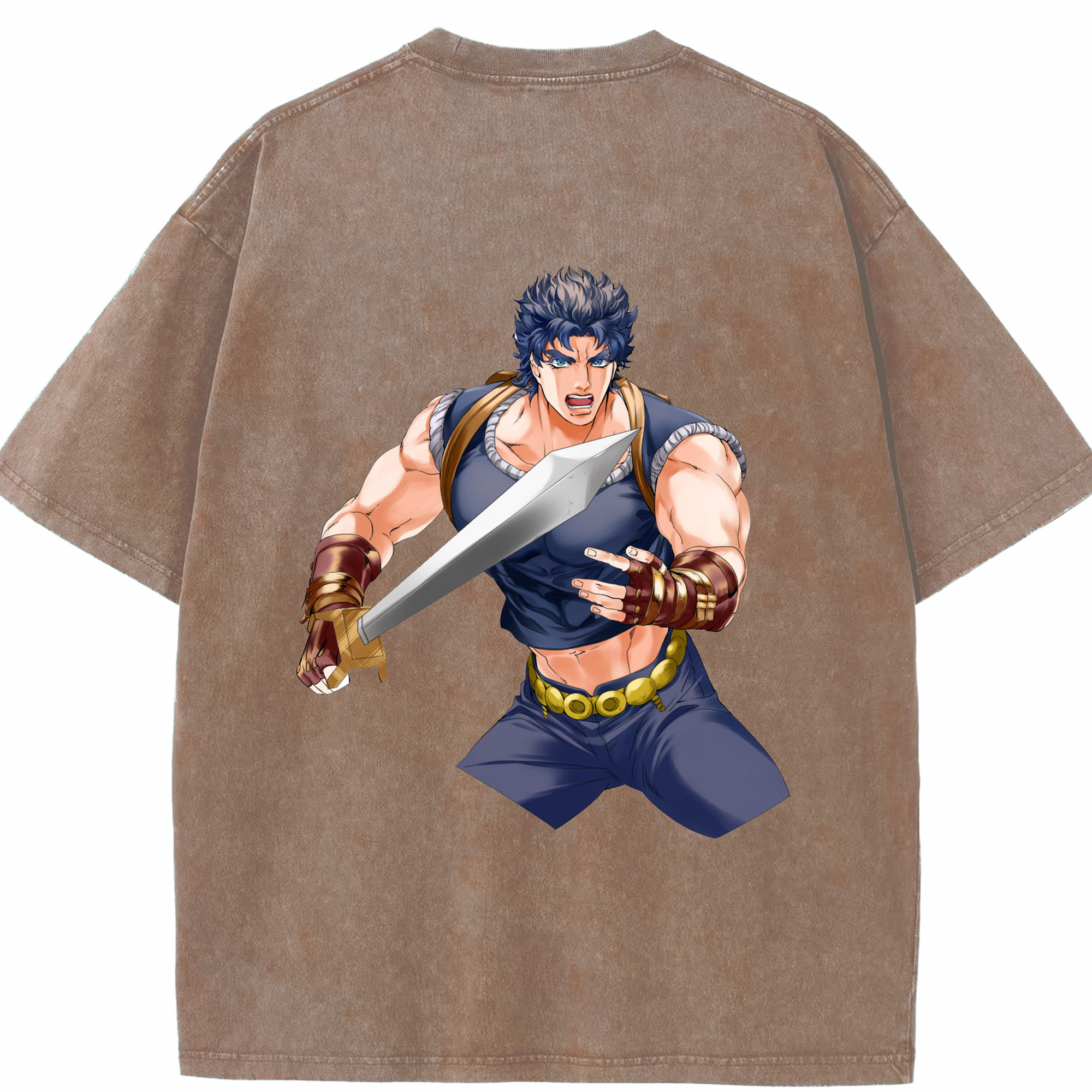 （画像用） ジョジョの奇妙な冒険 /ジョナサン?ジョースター JoJo's Bizarre Adventure Jonathan Joestar 綿100% ヴィンテージ風 半袖Tシャツ（背面プリント）