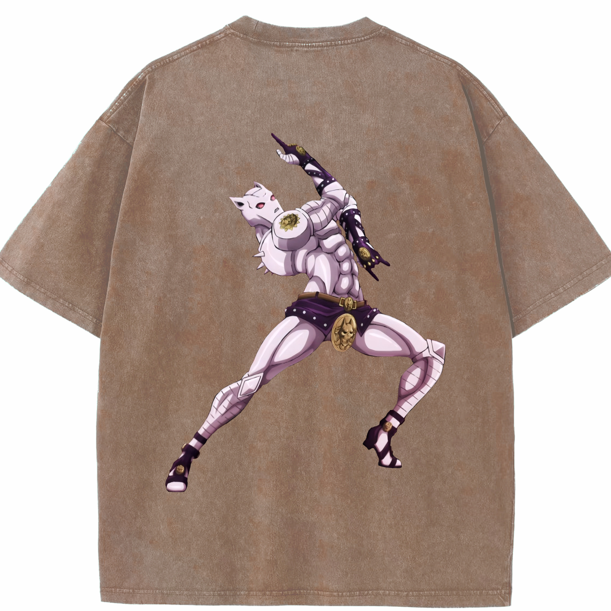 （画像用） ジョジョの奇妙な冒険 きら よしかげ JoJo's Bizarre Adventure Kira Yoshikage 綿100% ヴィンテージ風 半袖Tシャツ（背面プリント）