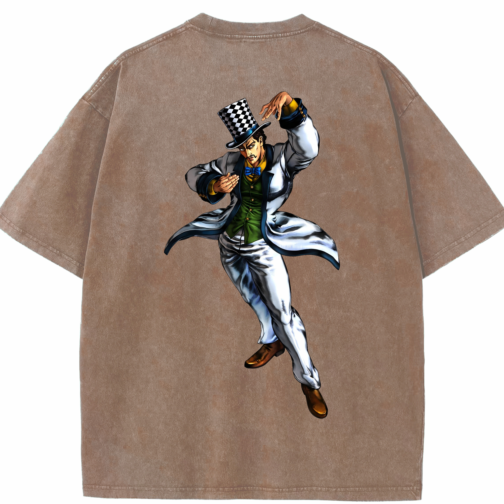 （画像用） ジョジョの奇妙な冒険 ウィル?アントニオ?ツェペリ JoJo's Bizarre Adventure Will Anthonio Zeppeli 綿100% ヴィンテージ風 半袖Tシャツ（背面プリント）