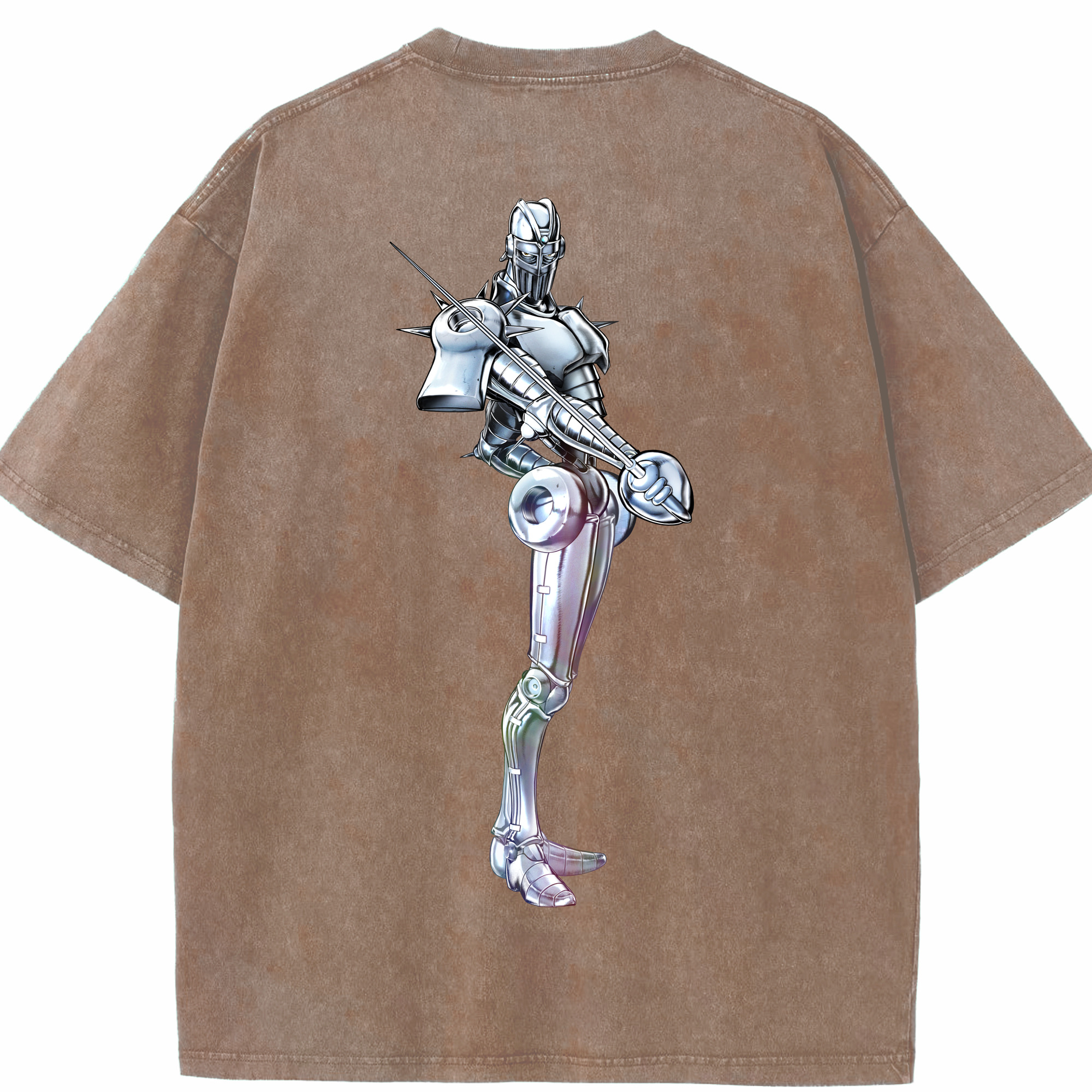 （画像用） ジョジョの奇妙な冒険 ジャン＝ピエール?ポルナレフ JoJo's Bizarre Adventure Jan Pierre Polnareff 綿100% ヴィンテージ風 半袖Tシャツ（背面プリント）