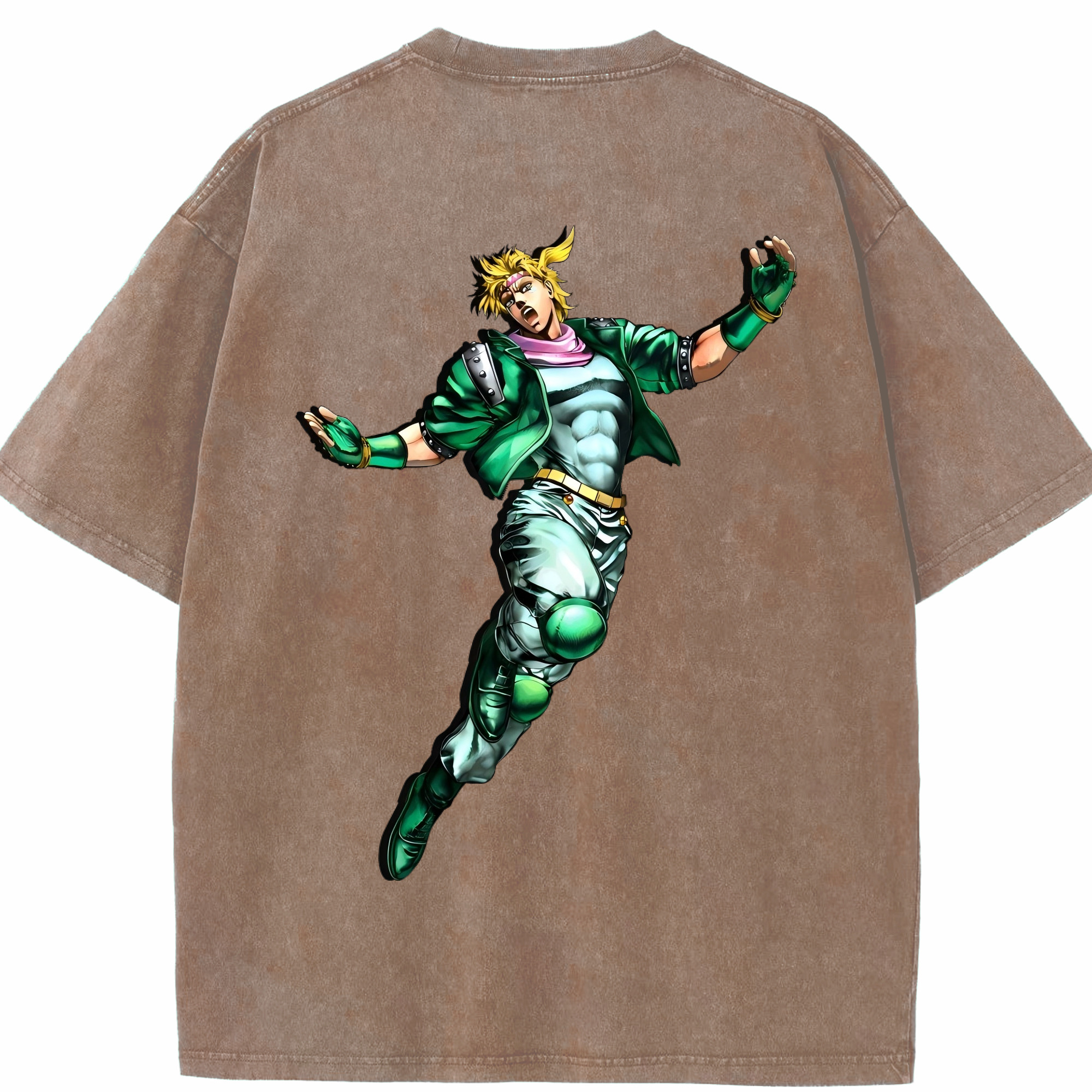 （画像用） ジョジョの奇妙な冒険 ディオ?ブランドー JoJo's Bizarre Adventure Dio Brando 綿100% ヴィンテージ風 半袖Tシャツ（背面プリント）