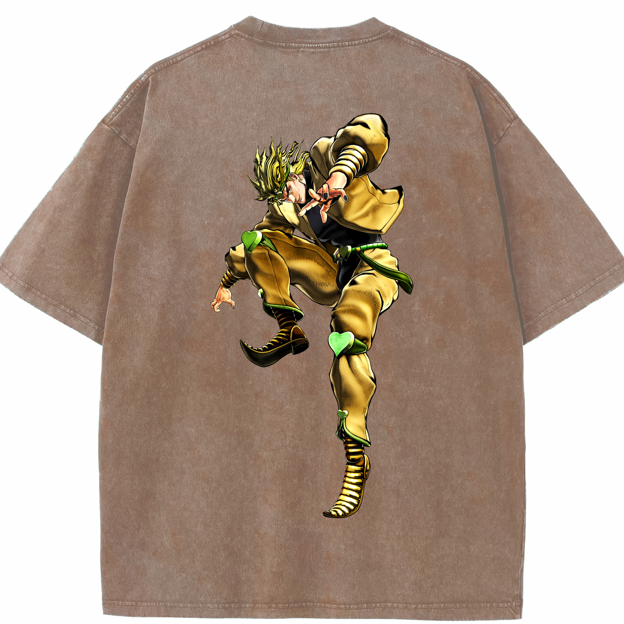 （画像用） ジョジョの奇妙な冒険 ディオ?ブランドー JoJo's Bizarre Adventure Dio Brando 綿100% ヴィンテージ風 半袖Tシャツ（背面プリント）