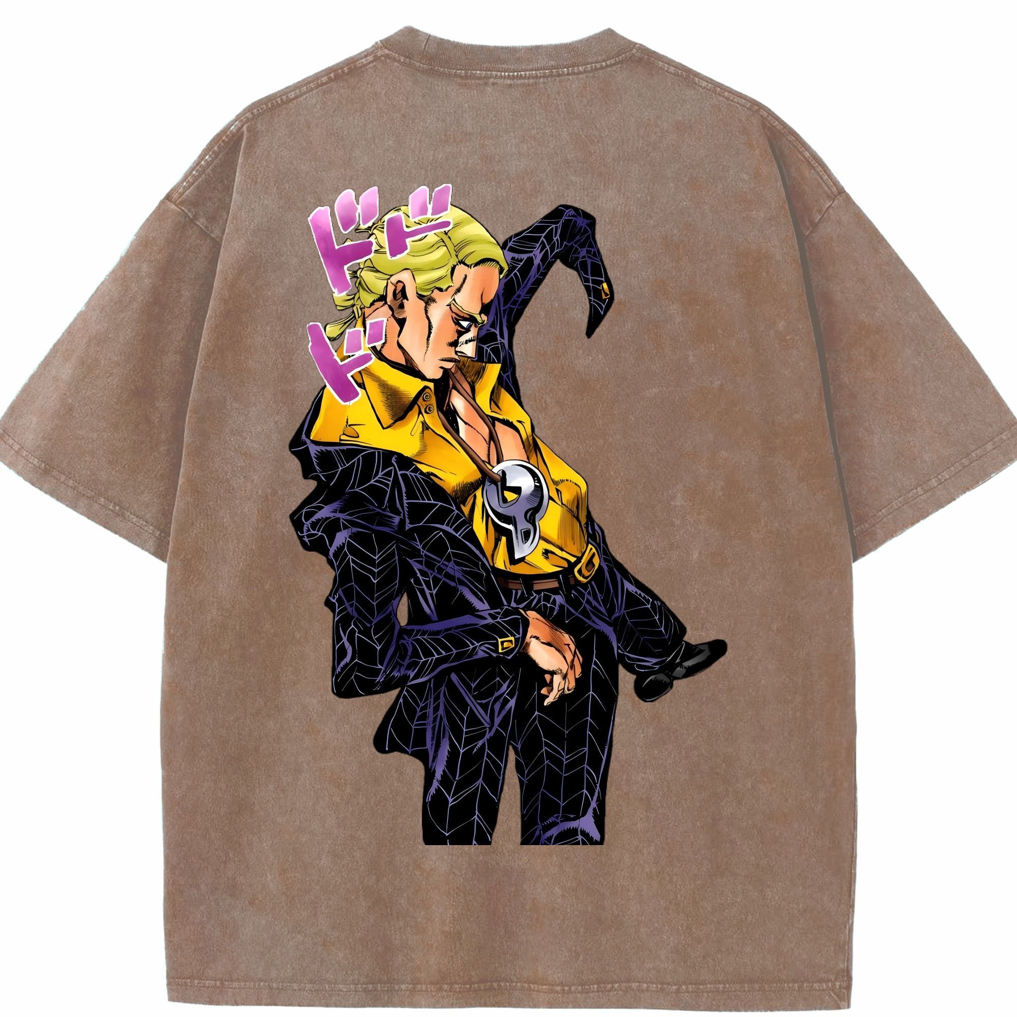 （画像用） ジョジョの奇妙な冒険 プロシュート JoJo's Bizarre Adventure Prosciutto 綿100% ヴィンテージ風 半袖Tシャツ（背面プリント）