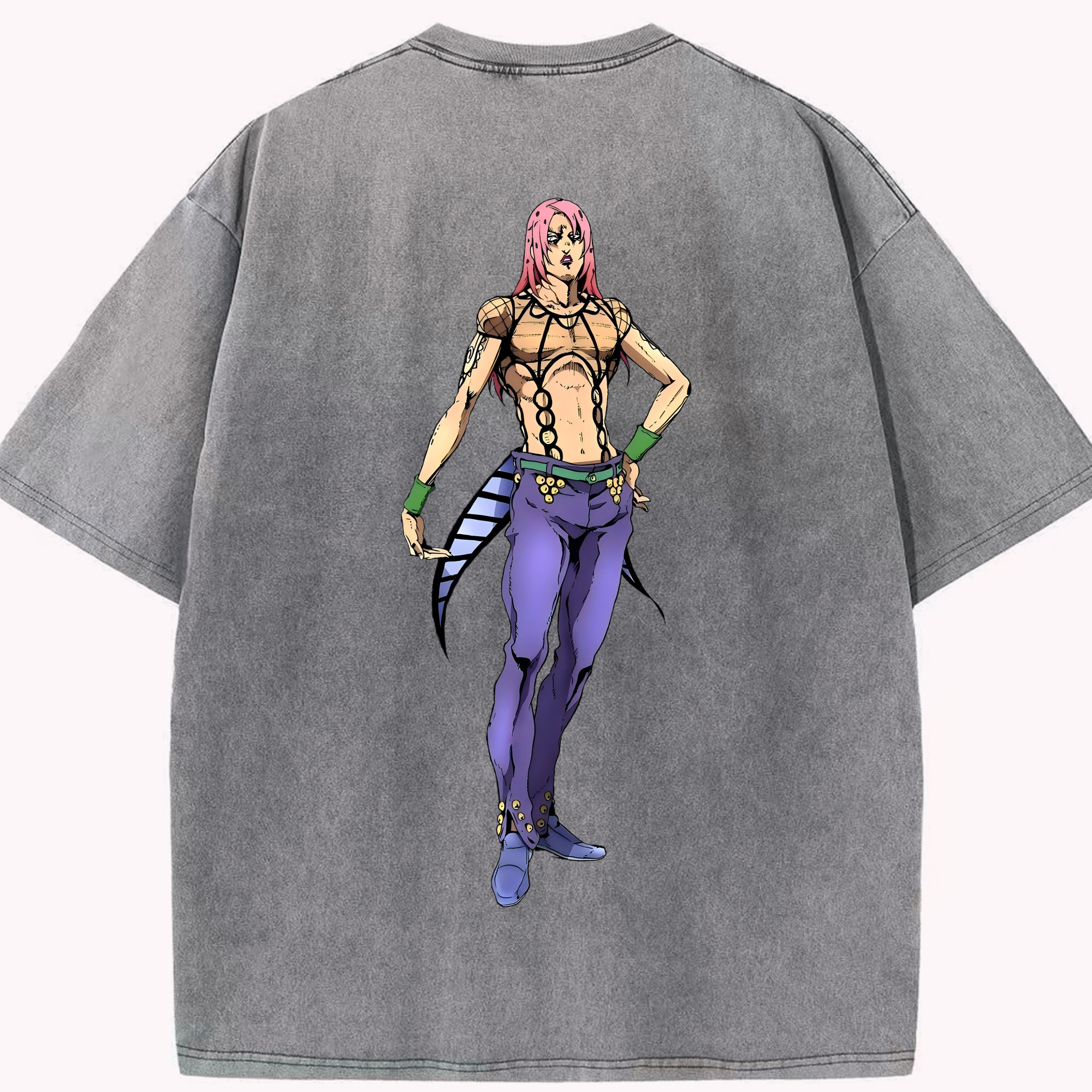 （画像用） ジョジョの奇妙な冒険 ビネガー?ドッピオ JoJo's Bizarre Adventure Vinegar Doppio 綿100% ヴィンテージ風 半袖Tシャツ（背面プリント）