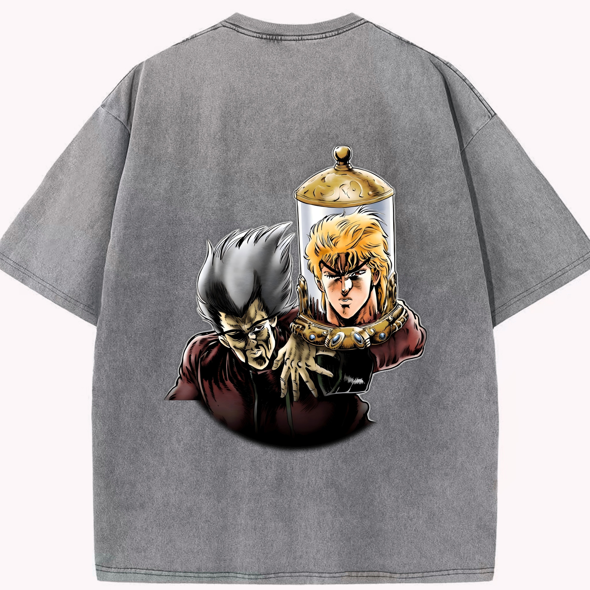 （画像用） ジョジョの奇妙な冒険 ディオ?ブランドー JoJo's Bizarre Adventure Dio Brando 綿100% ヴィンテージ風 半袖Tシャツ（背面プリント）