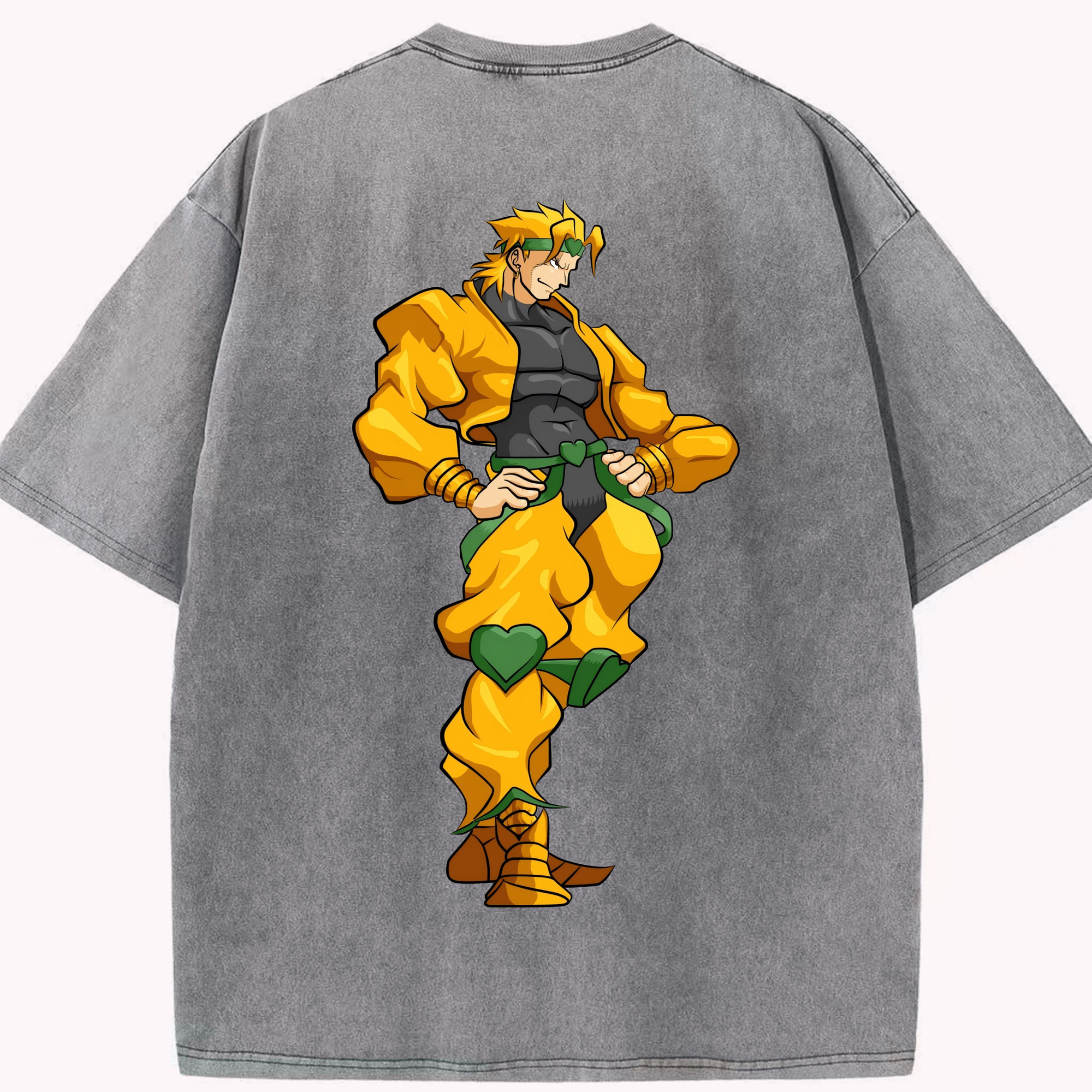 （画像用） ジョジョの奇妙な冒険 ディオ?ブランドー JoJo's Bizarre Adventure Dio Brando 綿100% ヴィンテージ風 半袖Tシャツ（背面プリント）