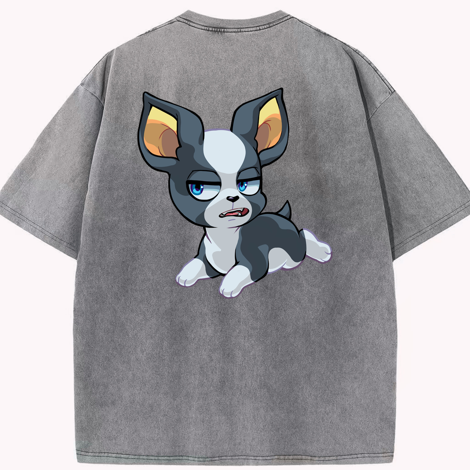 （画像用） ジョジョの奇妙な冒険 イギー JoJo's Bizarre Adventure Iggy 綿100% ヴィンテージ風 半袖Tシャツ（背面プリント）