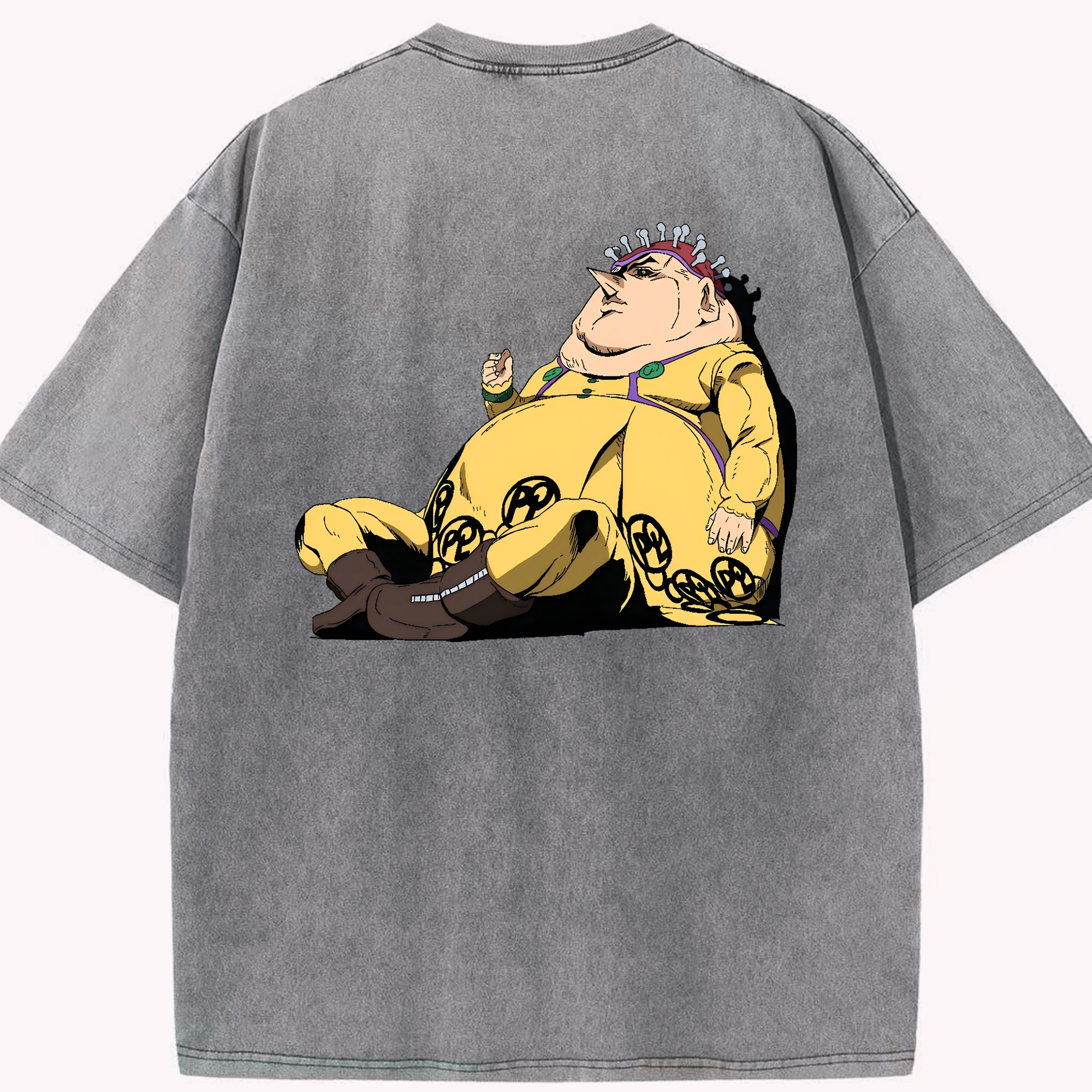 （画像用） ジョジョの奇妙な冒険 ポルポ JoJo's Bizarre Adventure Polpo 綿100% ヴィンテージ風 半袖Tシャツ（背面プリント）