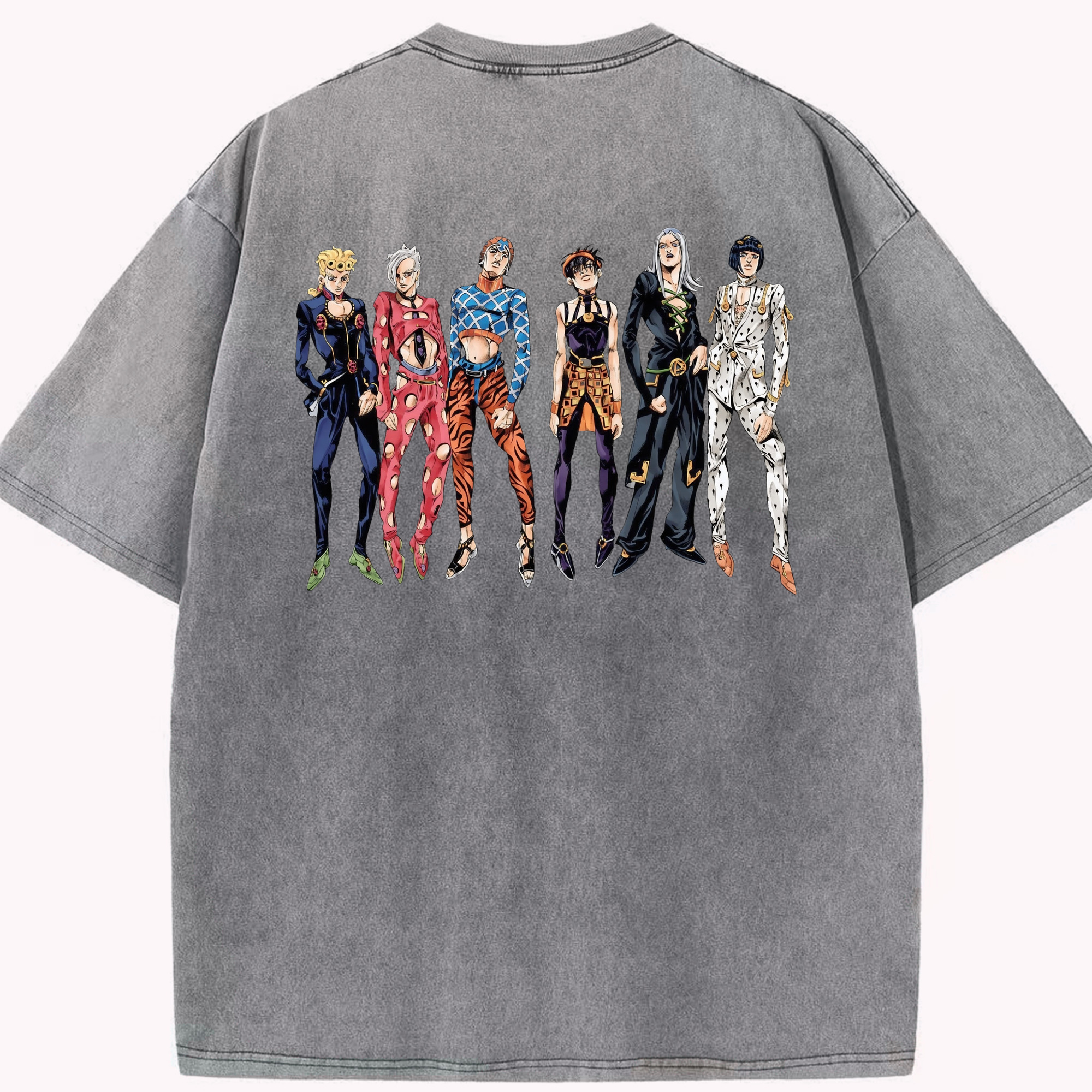 （画像用） ジョジョの奇妙な冒険 JoJo's Bizarre Adventure 綿100% ヴィンテージ風 半袖Tシャツ（背面プリント）