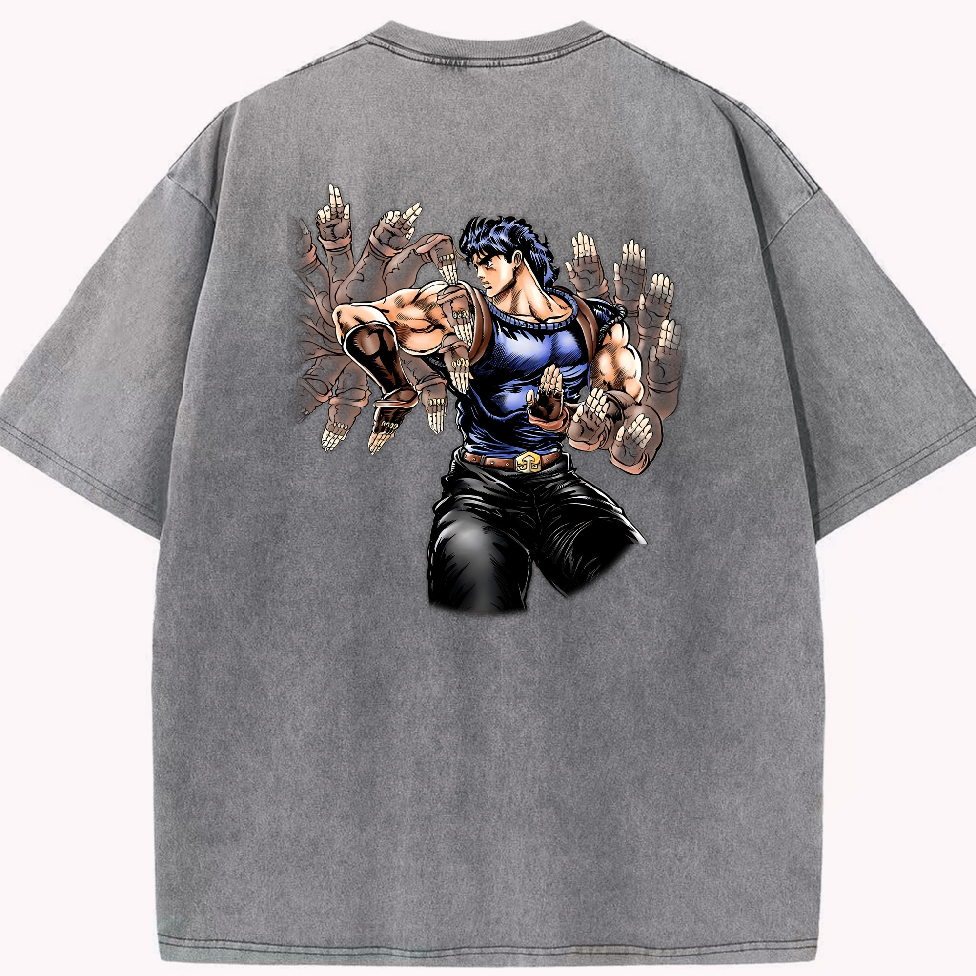 （画像用） ジョジョの奇妙な冒険 /ジョナサン?ジョースター JoJo's Bizarre Adventure Jonathan Joestar 綿100% ヴィンテージ風 半袖Tシャツ（背面プリント）