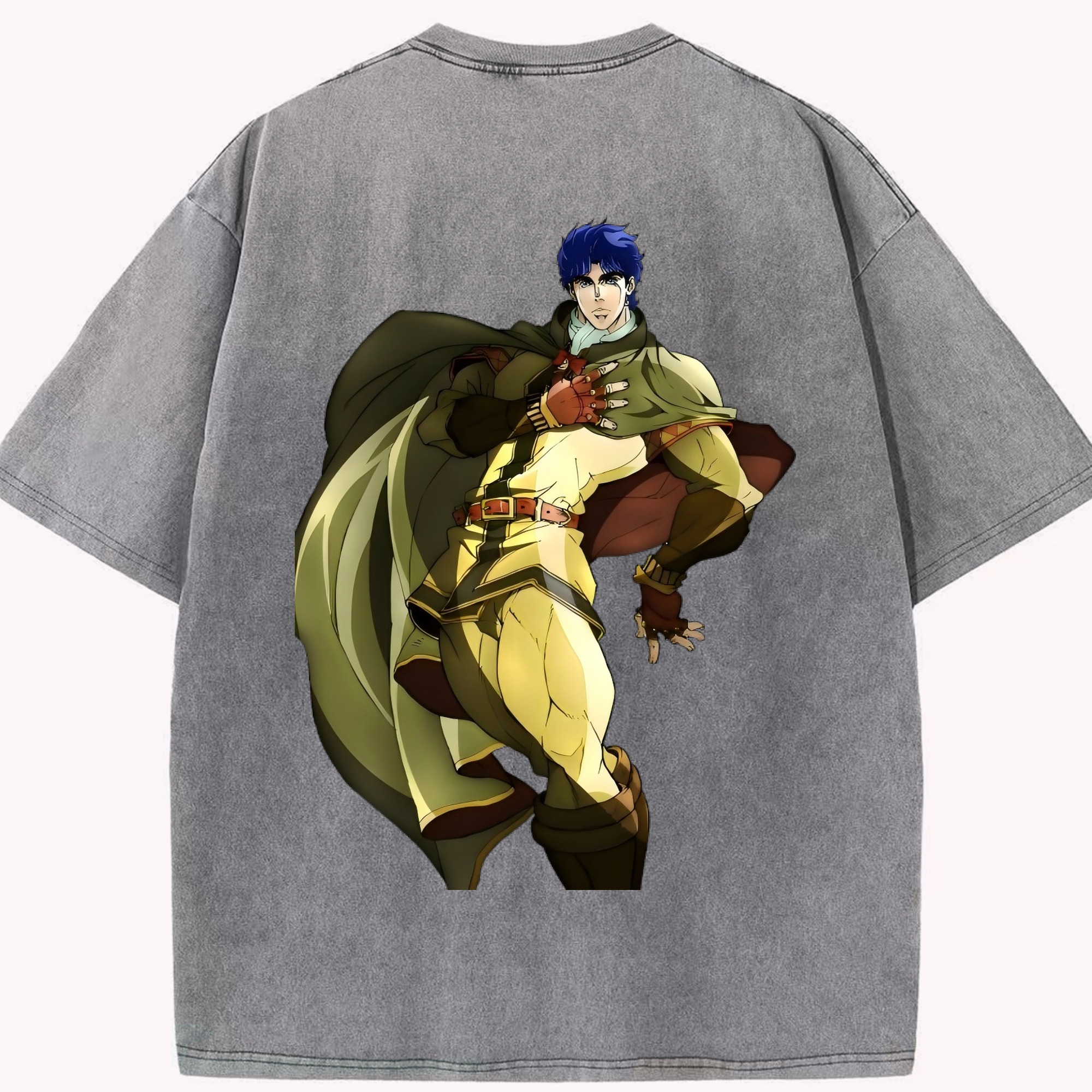 （画像用） ジョジョの奇妙な冒険 /ジョナサン?ジョースター JoJo's Bizarre Adventure Jonathan Joestar 綿100% ヴィンテージ風 半袖Tシャツ（背面プリント）