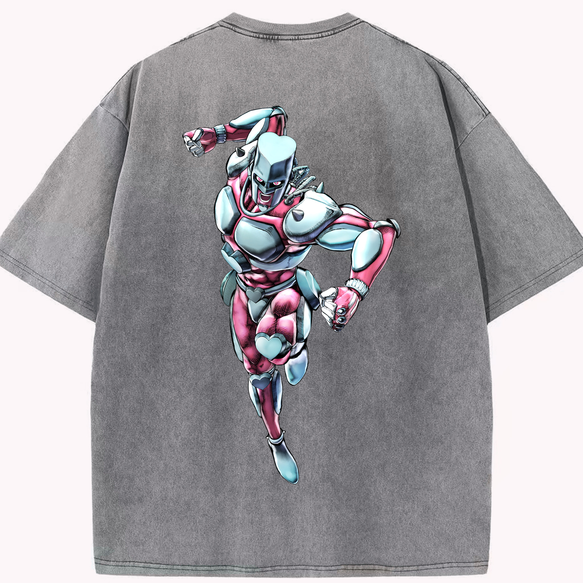 （画像用） ジョジョの奇妙な冒険 ひがしかた じょうすけ JoJo's Bizarre Adventure Higashikata Josuke 綿100% ヴィンテージ風 半袖Tシャツ（背面プリント）