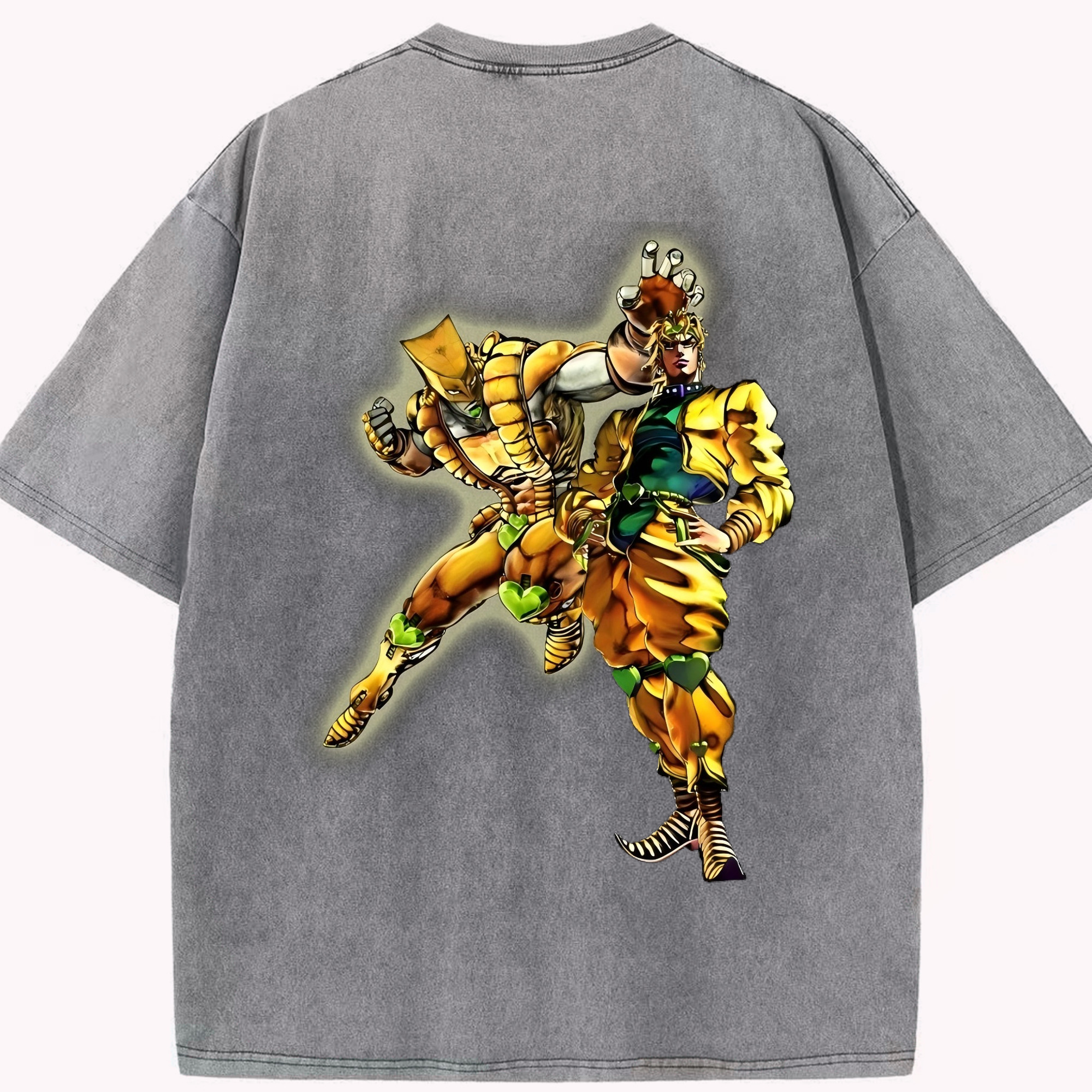 （画像用） ジョジョの奇妙な冒険 ディオ?ブランドー JoJo's Bizarre Adventure Dio Brando 綿100% ヴィンテージ風 半袖Tシャツ（背面プリント）