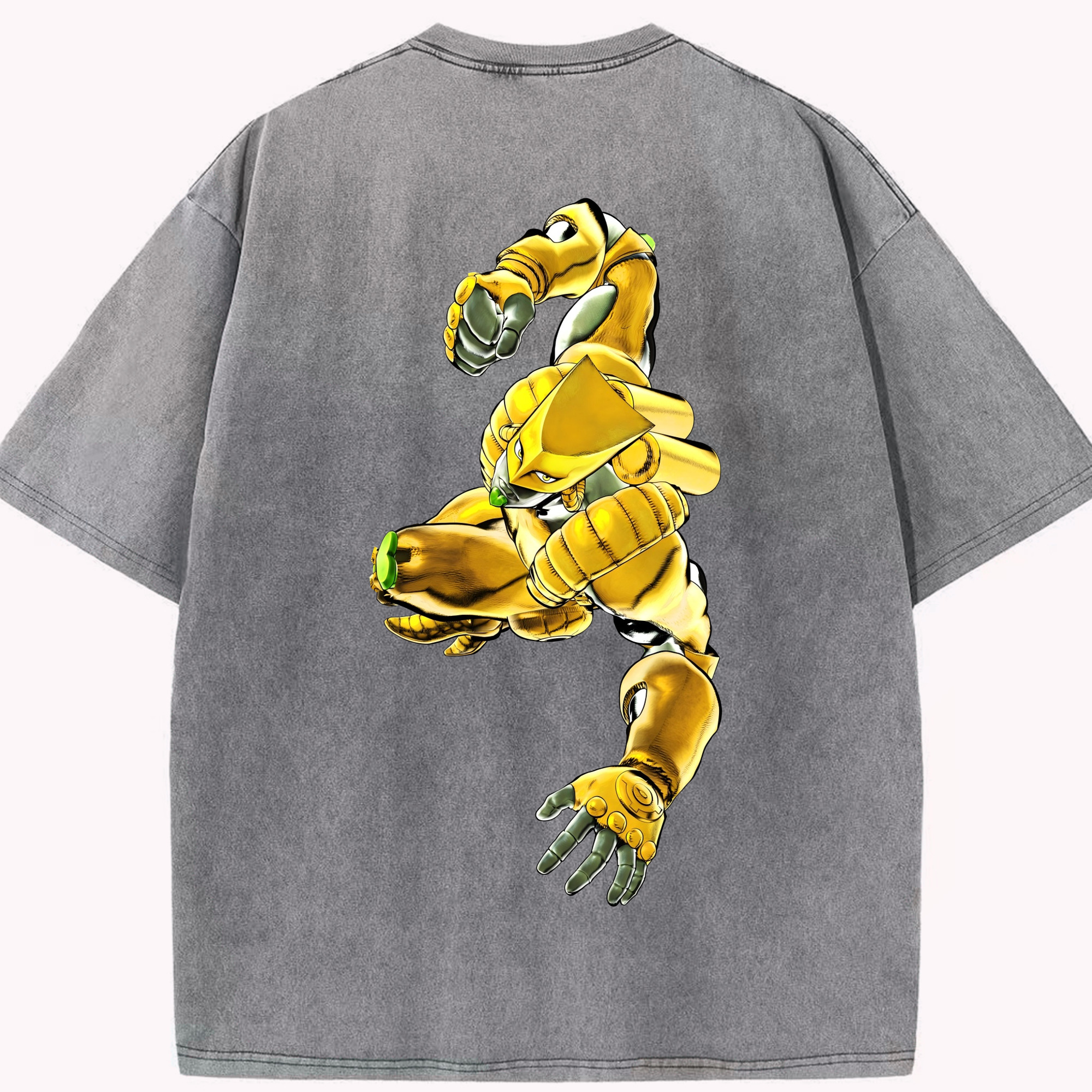 （画像用） ジョジョの奇妙な冒険 ディオ?ブランドー JoJo's Bizarre Adventure Dio Brando 綿100% ヴィンテージ風 半袖Tシャツ（背面プリント）