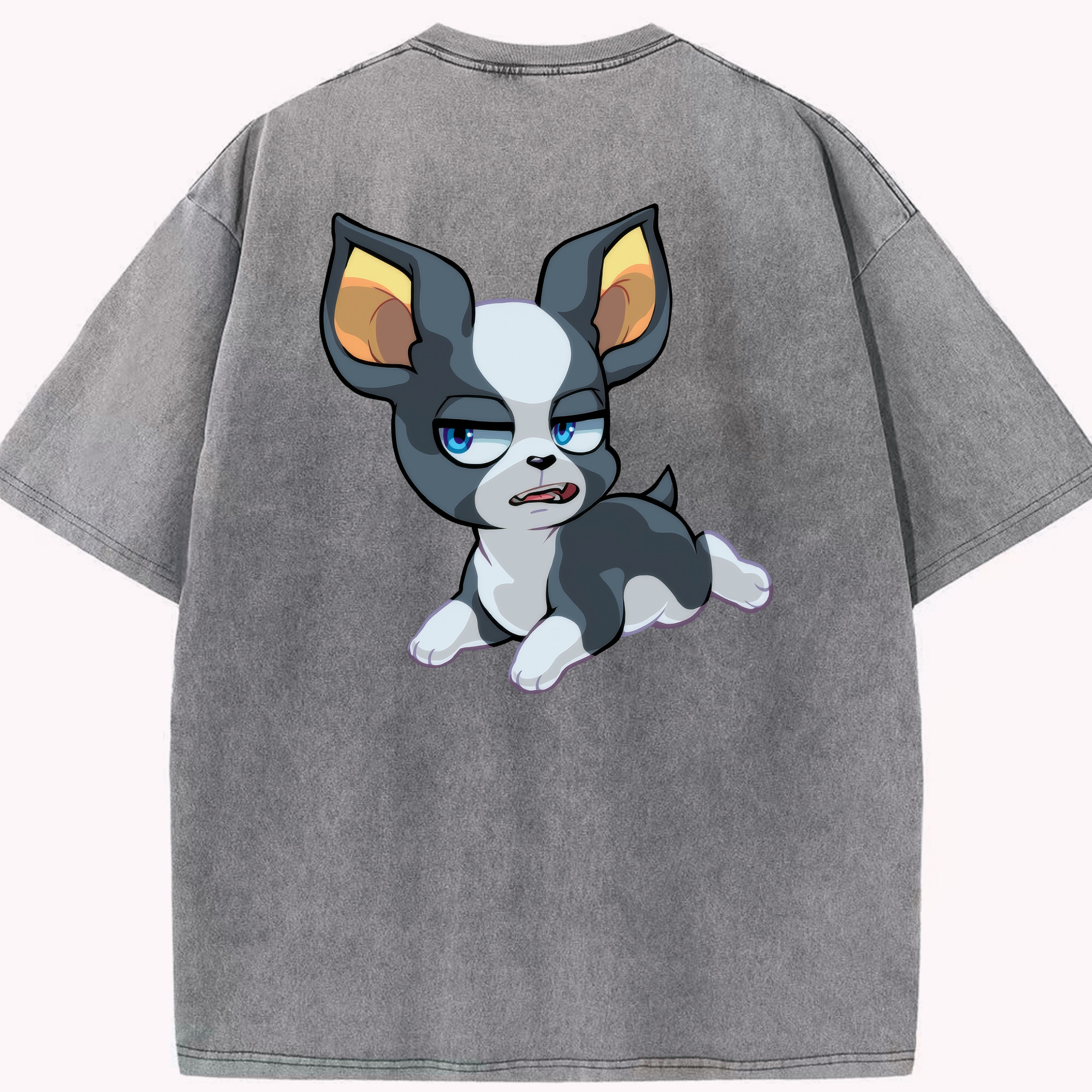 （画像用） ジョジョの奇妙な冒険 イギー JoJo's Bizarre Adventure Iggy 綿100% ヴィンテージ風 半袖Tシャツ（背面プリント）
