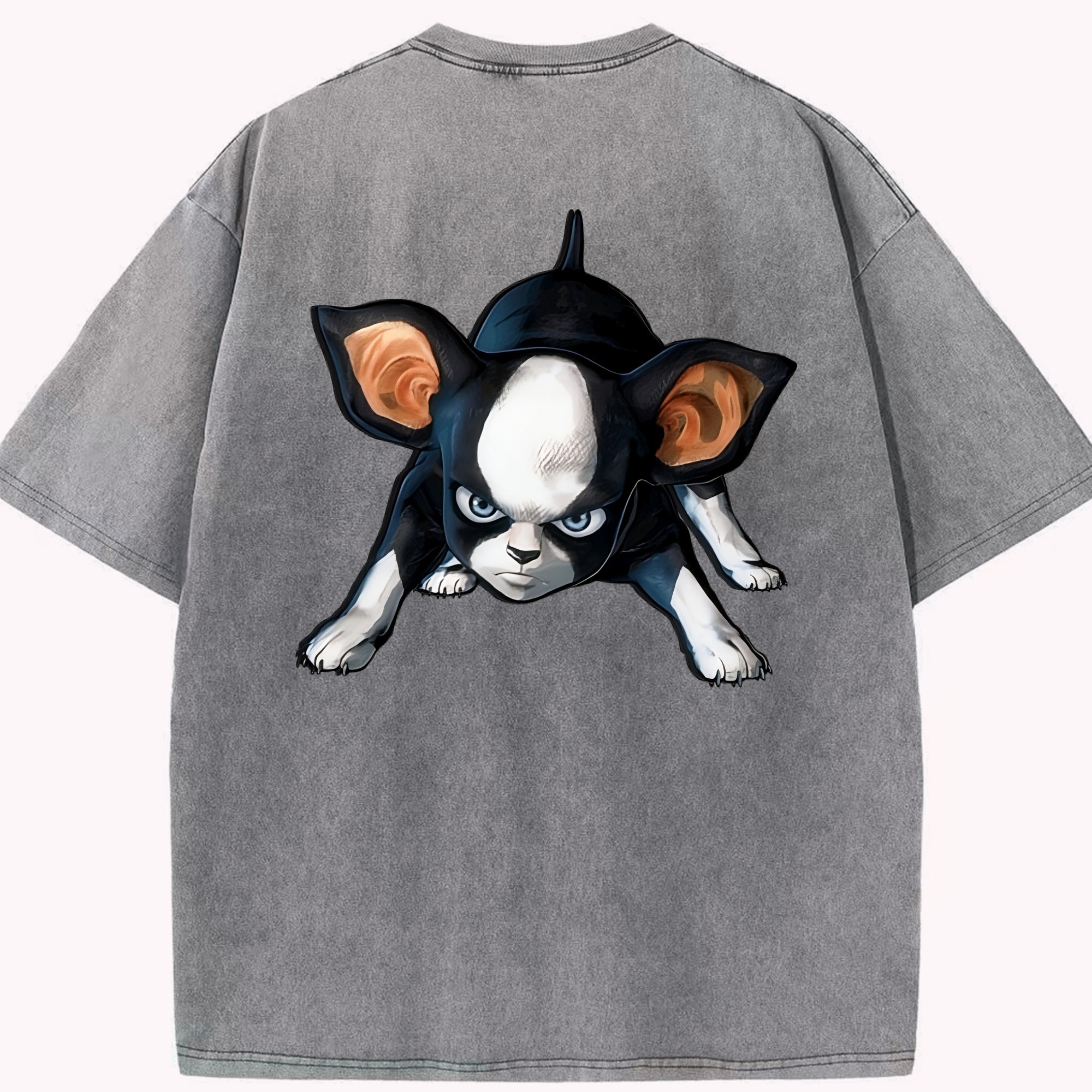 （画像用） ジョジョの奇妙な冒険 イギー JoJo's Bizarre Adventure Iggy 綿100% ヴィンテージ風 半袖Tシャツ（背面プリント）