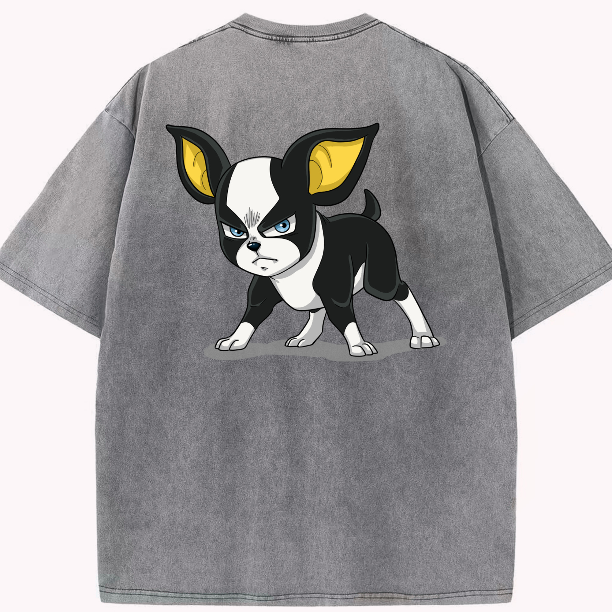 （画像用） ジョジョの奇妙な冒険 イギー JoJo's Bizarre Adventure Iggy 綿100% ヴィンテージ風 半袖Tシャツ（背面プリント）