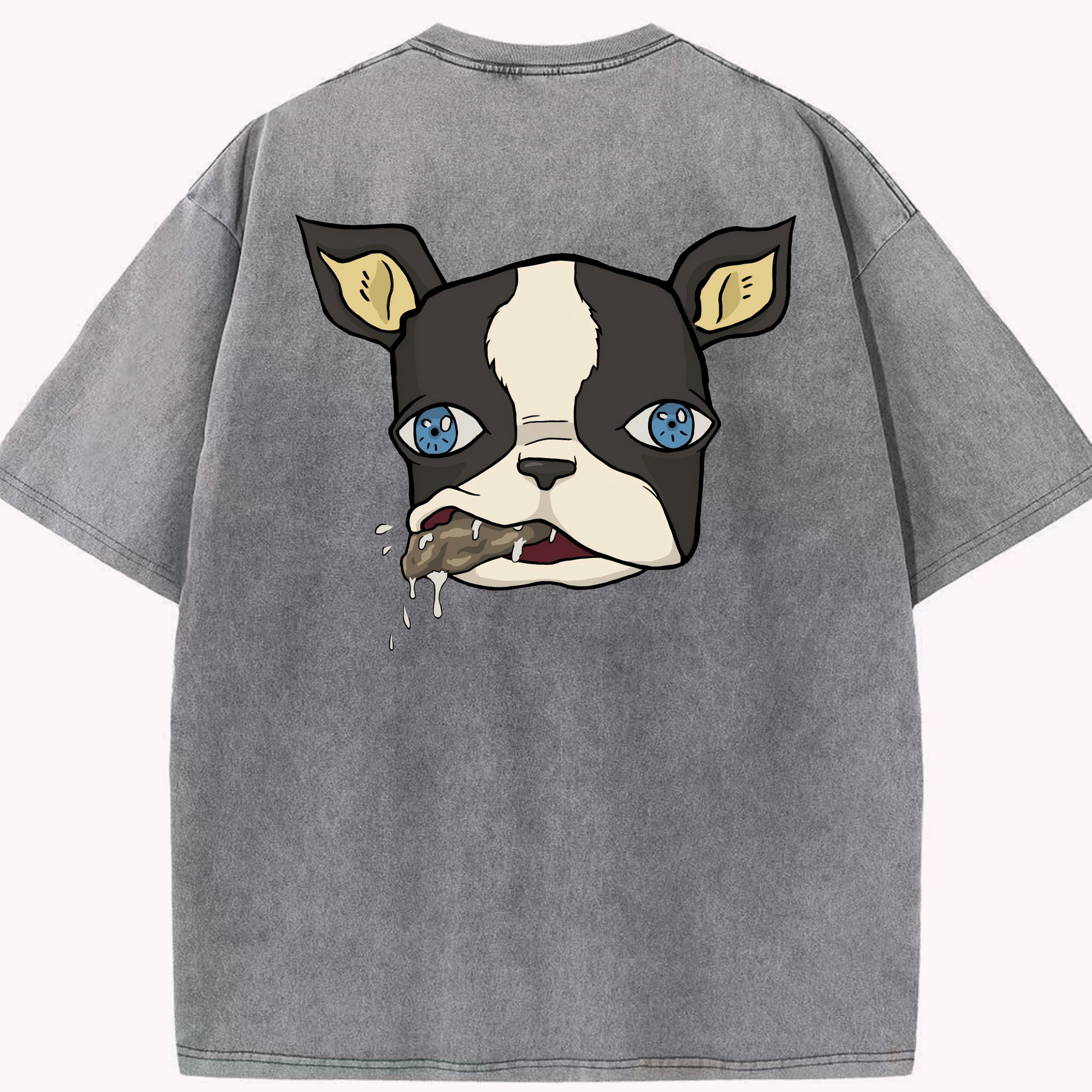 （画像用） ジョジョの奇妙な冒険 イギー JoJo's Bizarre Adventure Iggy 綿100% ヴィンテージ風 半袖Tシャツ（背面プリント）