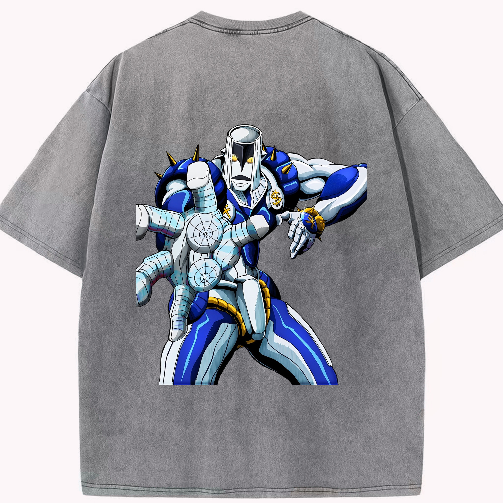 （画像用） ジョジョの奇妙な冒険 虹村億泰 にじむら おくやす JoJo's Bizarre Adventure Nijimura Okuyasu 綿100% ヴィンテージ風 半袖Tシャツ（背面プリント）